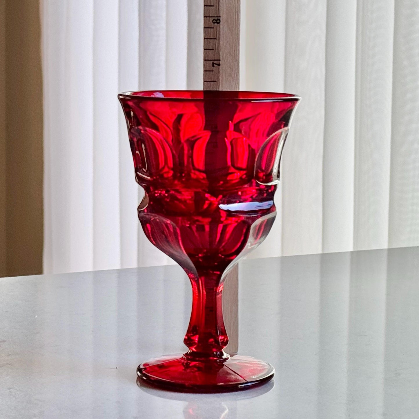 Vintage Fostoria Argus Ruby Red Glasses (circa 1964 - 1982) - Set of 8 Large Goblets
