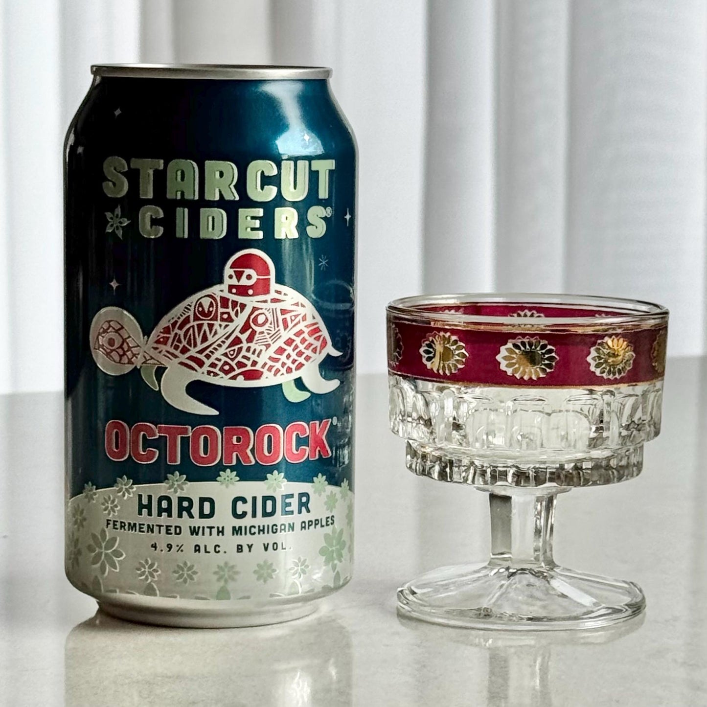 Vintage Francolini Red and Gold Rim Glasses / Dessert Cups - Set of 5