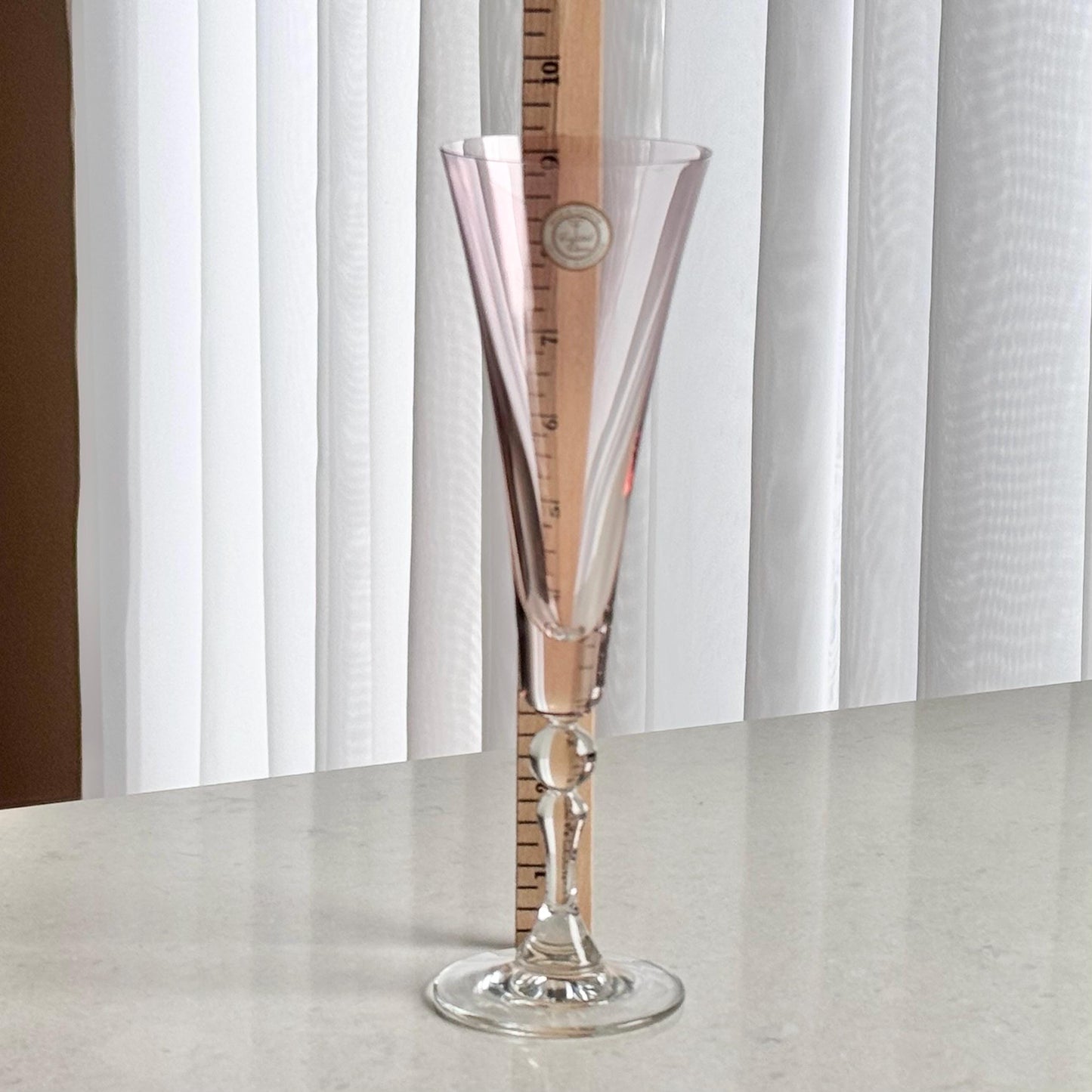 Vintage Pink Avon Honor Society President’s Club Tribute Glasses (circa 2001 - 2002) - Set of 2 Champagne Flutes