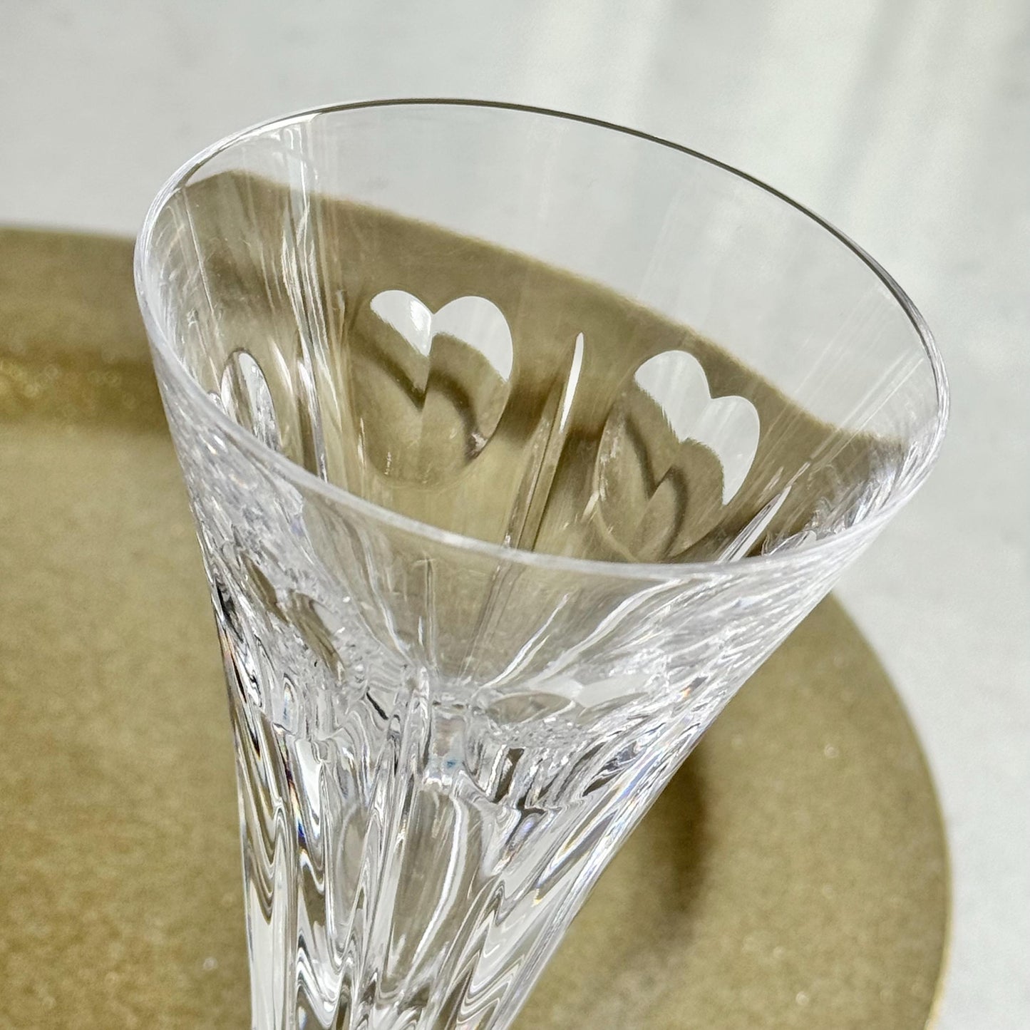 Vintage Waterford Heritage Collection Love Hearts Glasses (circa 1996 - 2005) - Set of 2 Champagne Flutes
