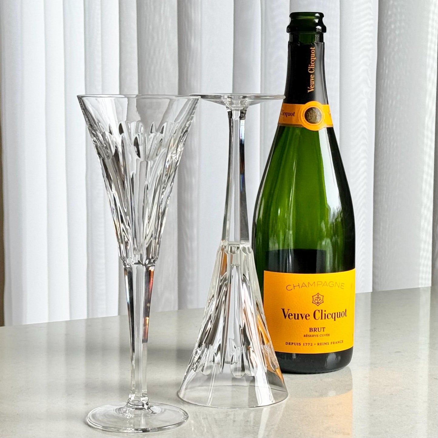 Vintage Waterford Heritage Collection Love Hearts Glasses (circa 1996 - 2005) - Set of 2 Champagne Flutes