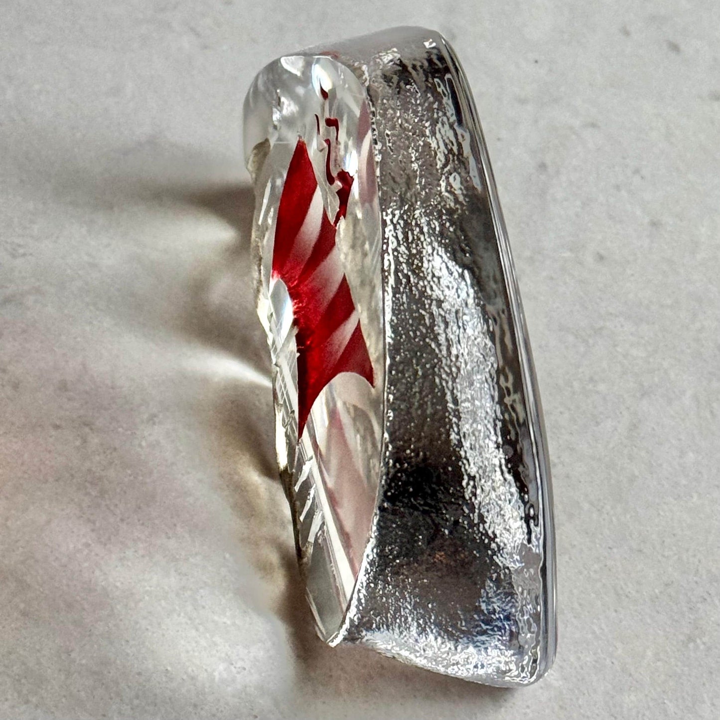 Mats Jonasson Maleras Viking Ship with Red Striped Double Flag—Large 4” x 6.25”