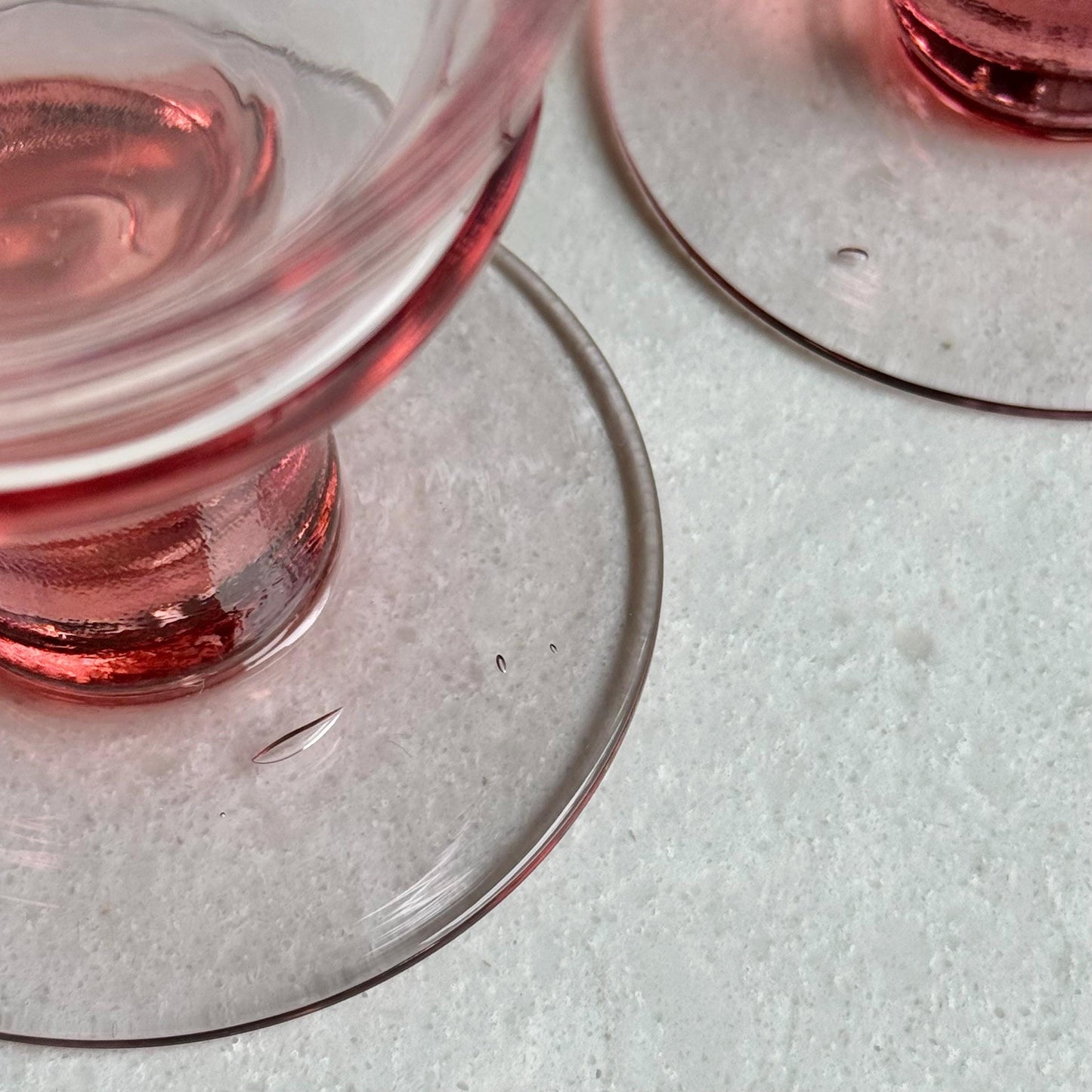 Vintage Pink Column Stem Glasses - Set of 10 Goblets