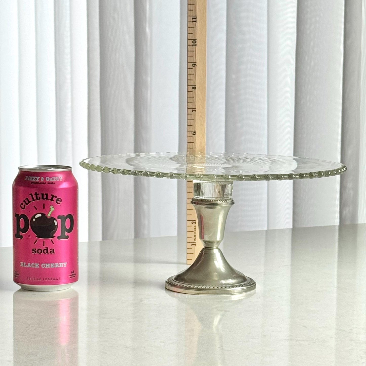 Vintage Duchin Creations 10-1/2 Inch Cake Stand with Sterling Holloware Detachable Base