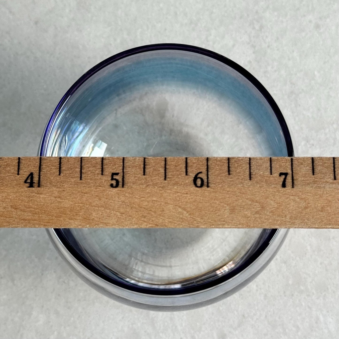 Vintage Federal Glass Gem Tone Iridescent Roly Poly Tumblers - Set of 6