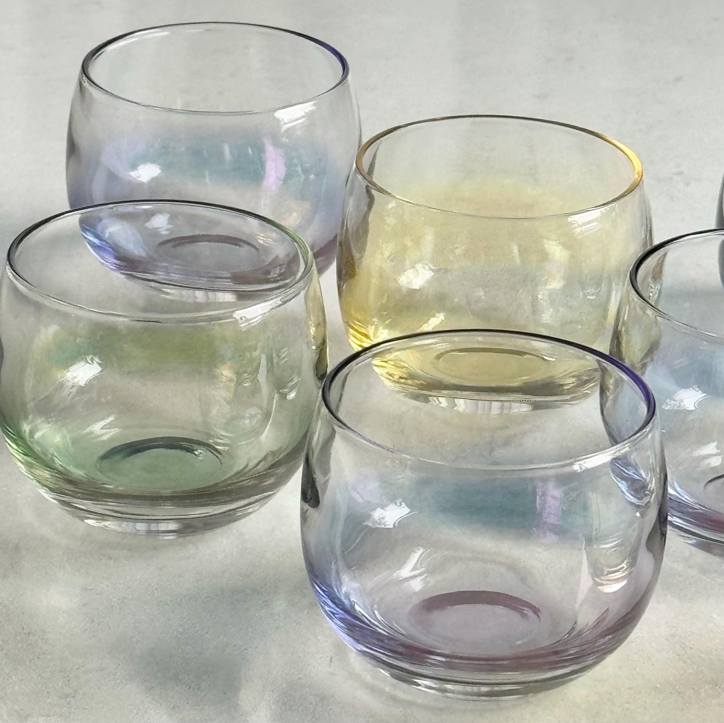 Vintage Federal Glass Gem Tone Roly Poly Tumblers - Set of 8