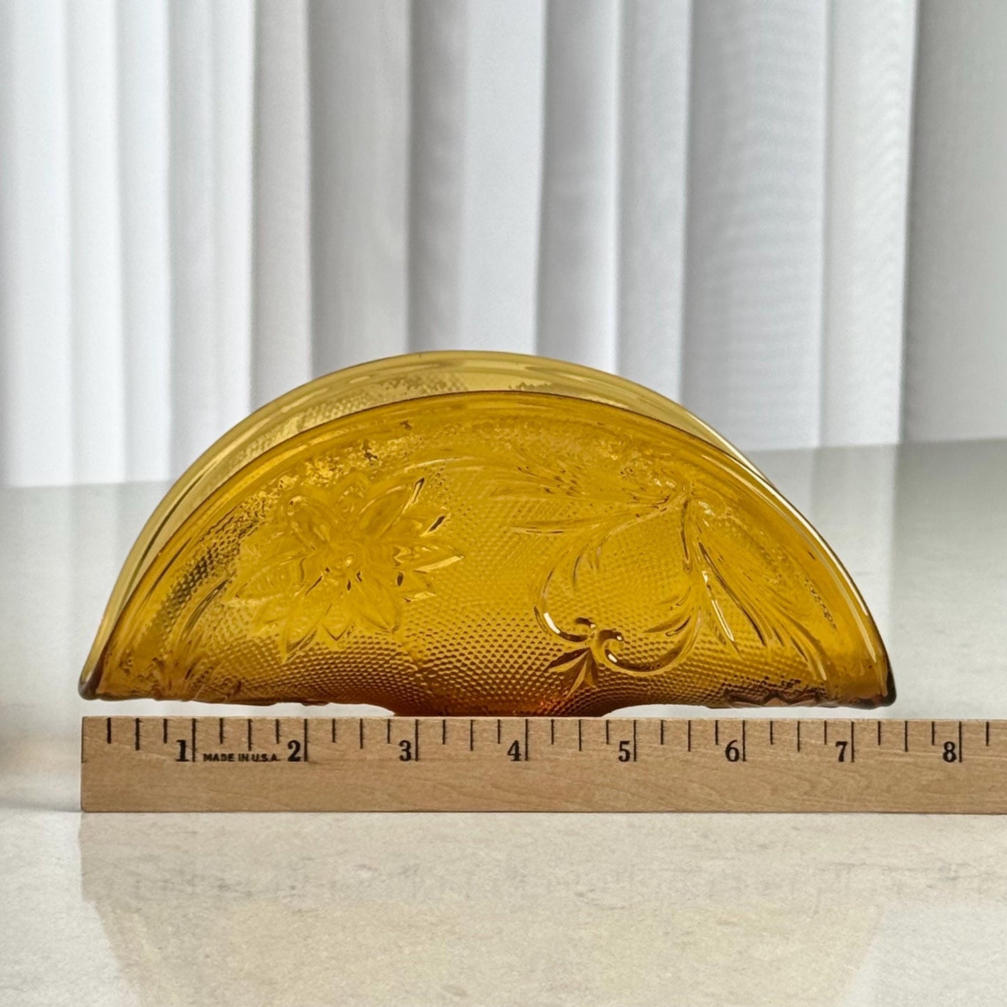 Vintage Tiara Glass Sandwich Amber Napkin Holder (circa 1971 - 1989)