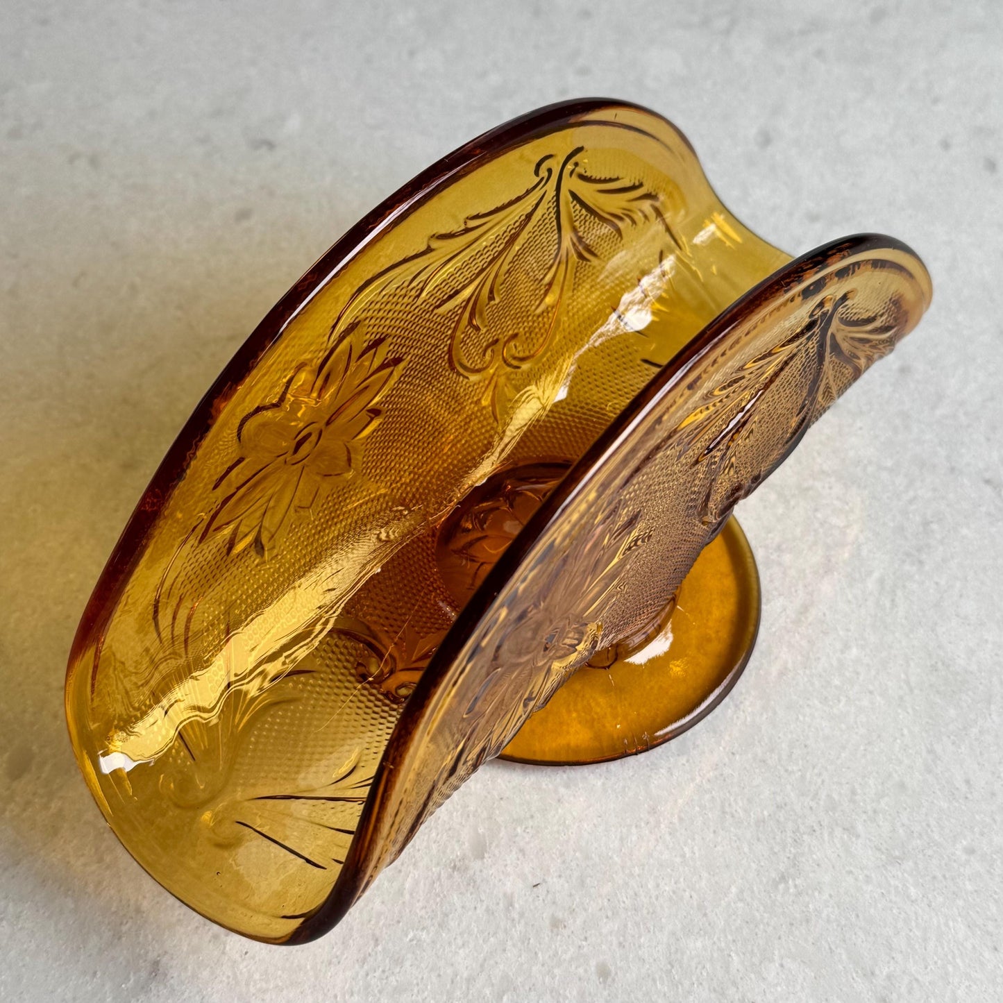Vintage Tiara Glass Sandwich Amber Napkin Holder (circa 1971 - 1989)
