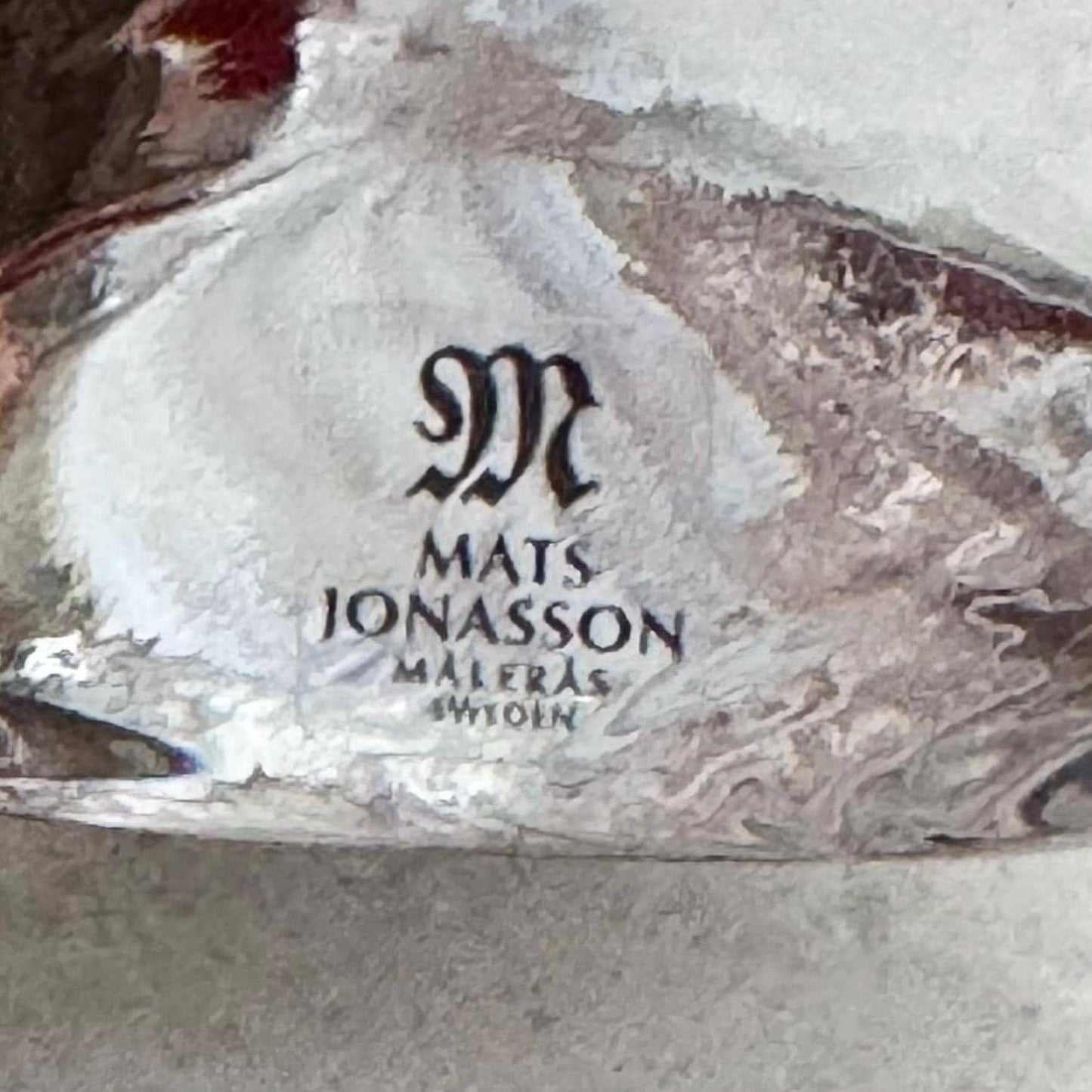 Mats Jonasson Maleras Viking Ship with Red Striped Double Flag—Large 4” x 6.25”