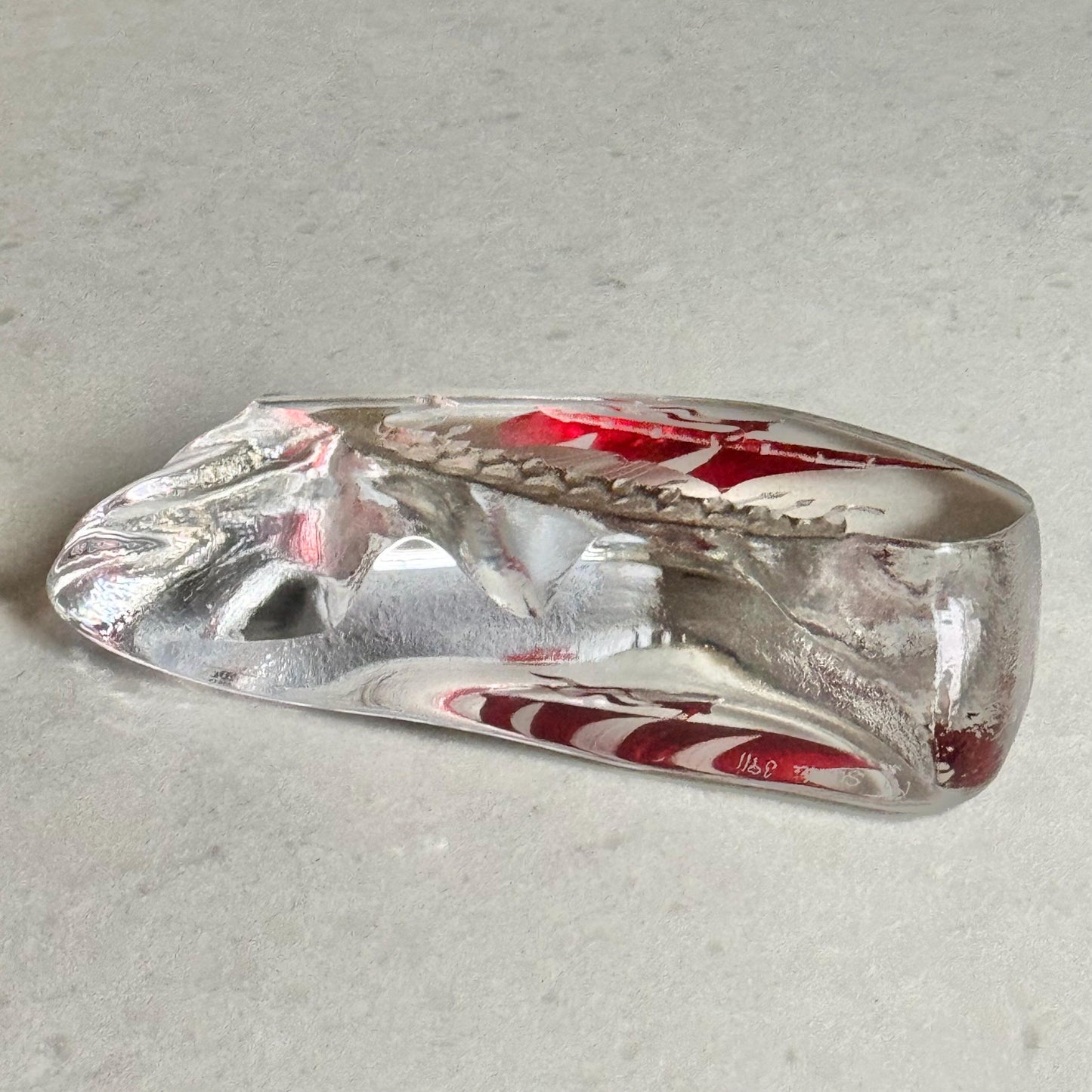 Mats Jonasson Maleras Viking Ship with Red Striped Double Flag—Large 4” x 6.25”