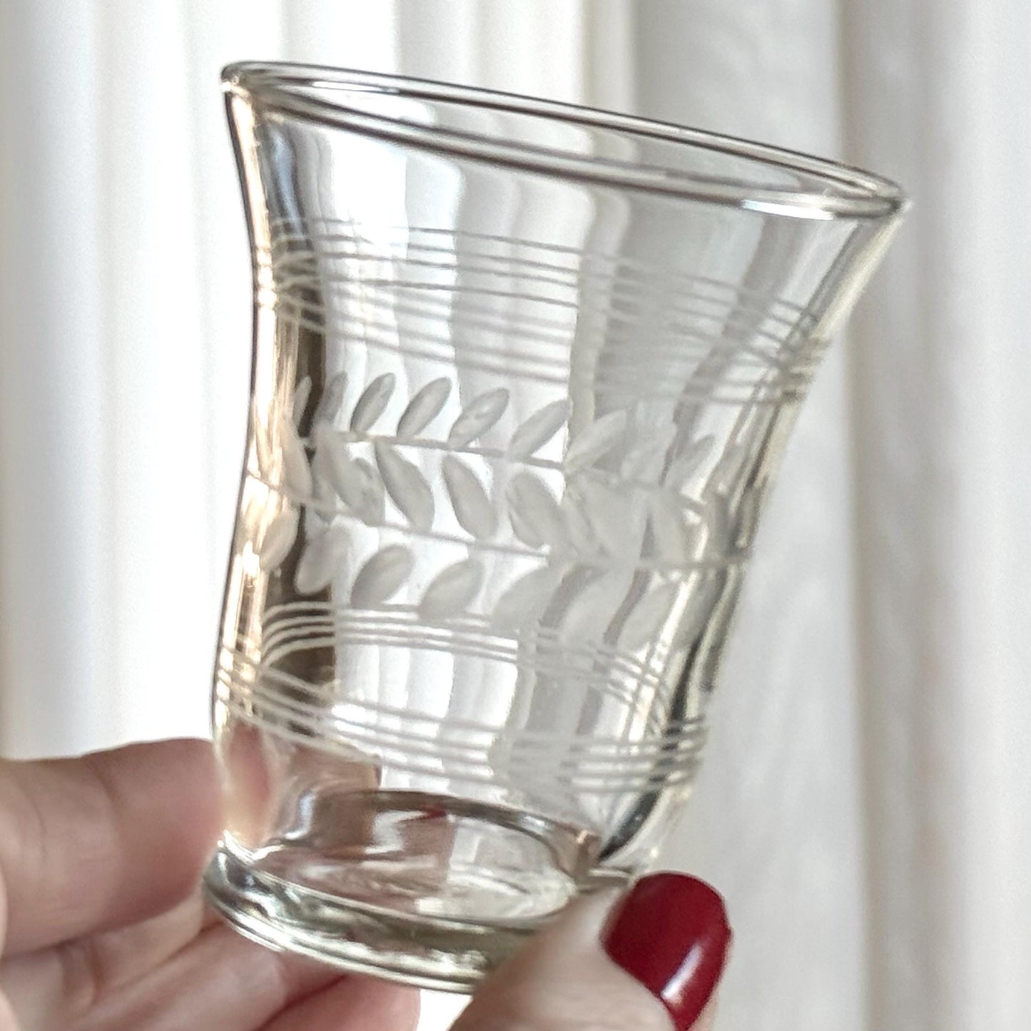 Vintage Anchor Hocking Laurel Cut Glasses - Set of 6