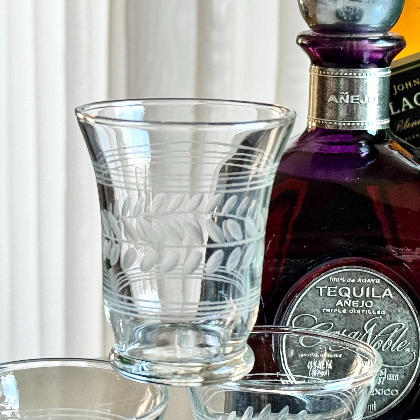 Vintage Anchor Hocking Laurel Cut Glasses - Set of 6