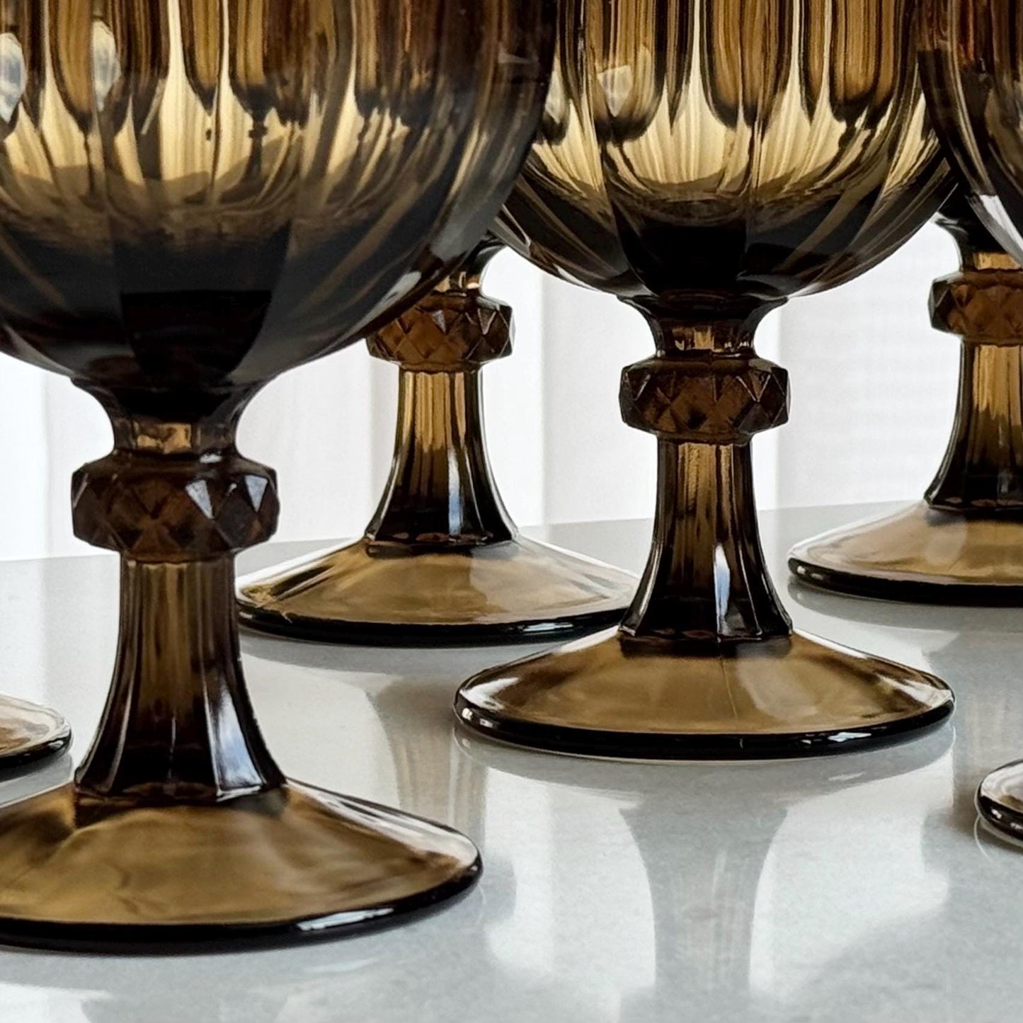 Vintage Imperial Glass Essex Brown Coupes  (circa 1982 - 1984) - Set of 12