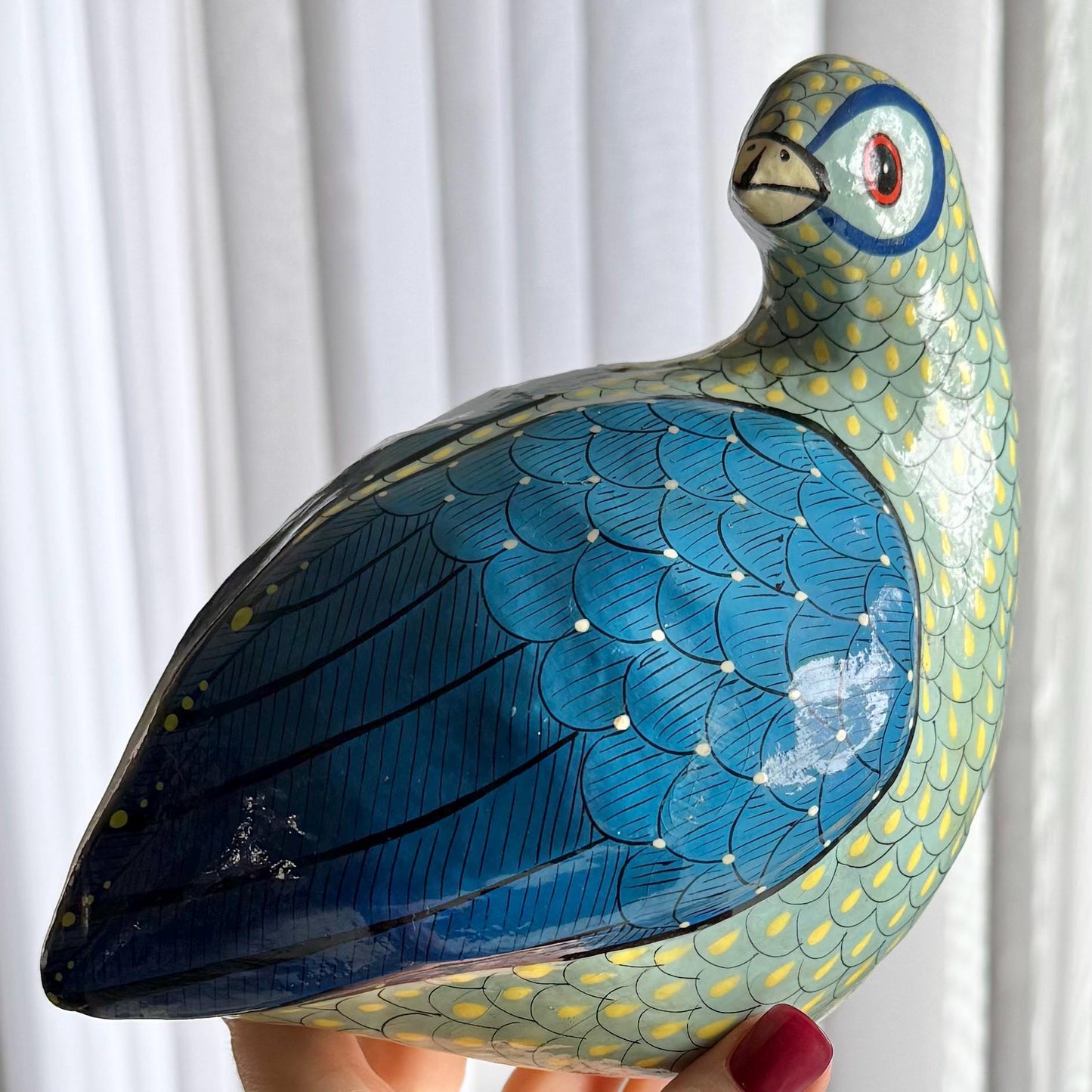 Vintage Signed Ramiro Coss y Leon Paper Mache Quail Bird