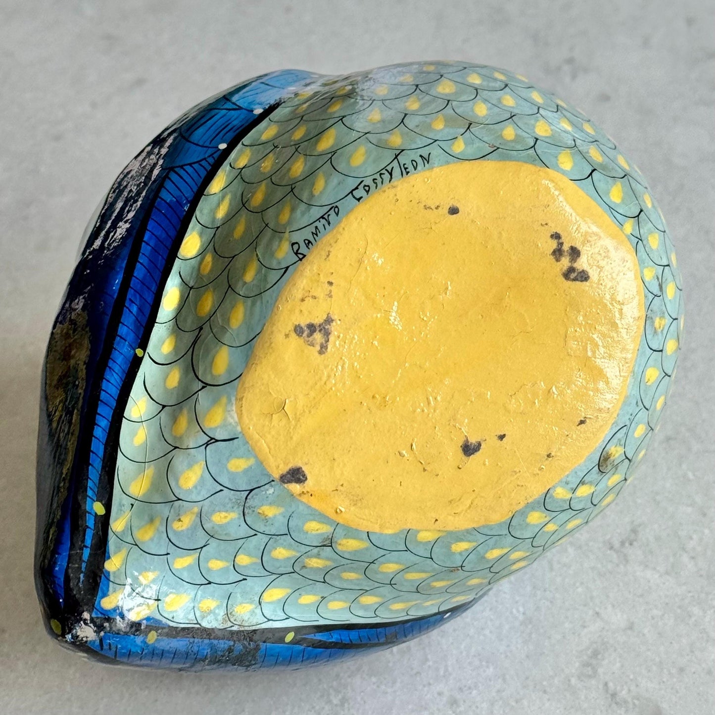 Vintage Signed Ramiro Coss y Leon Paper Mache Quail Bird