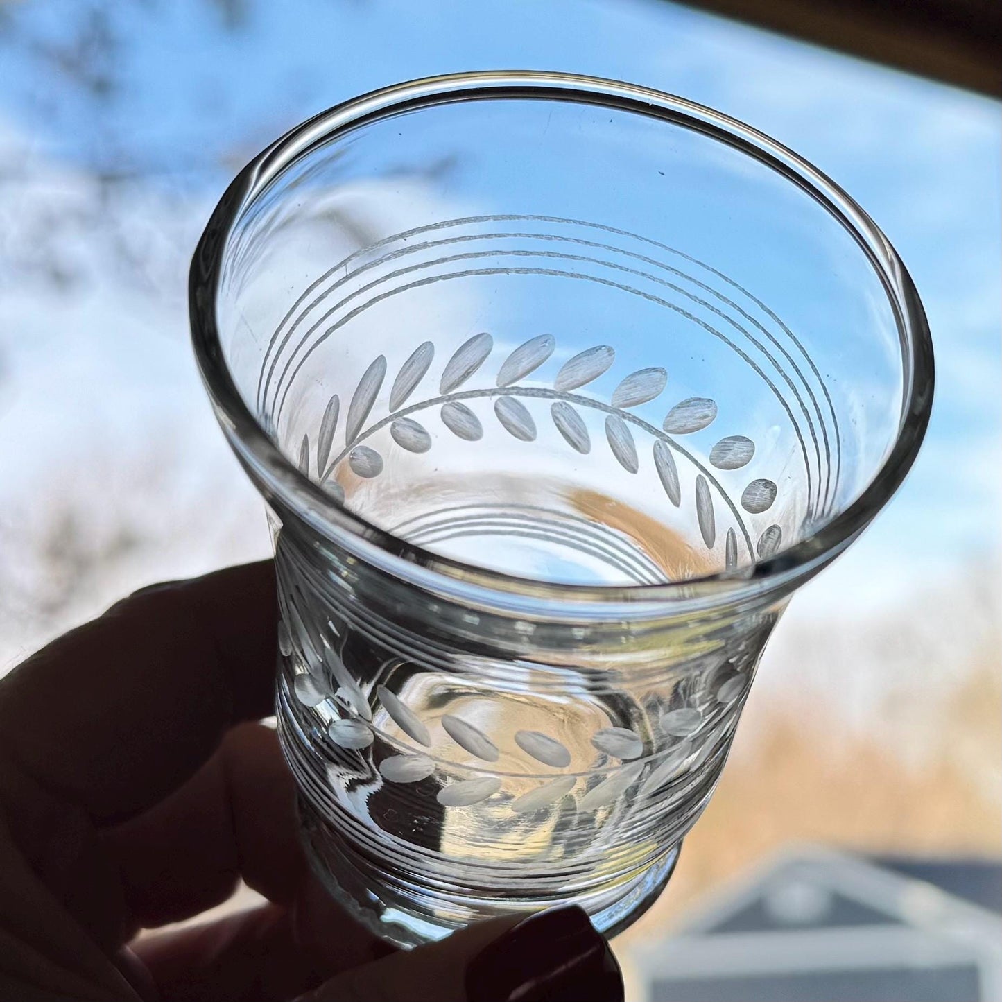 Vintage Anchor Hocking Laurel Cut Glasses - Set of 6