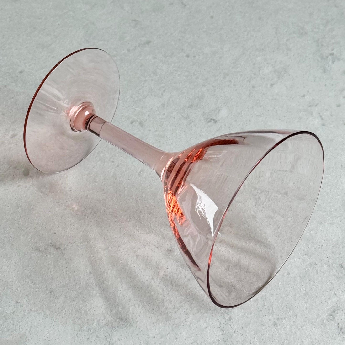 Vintage Pink Optic Panel Ribbed Glasses - Set of 4