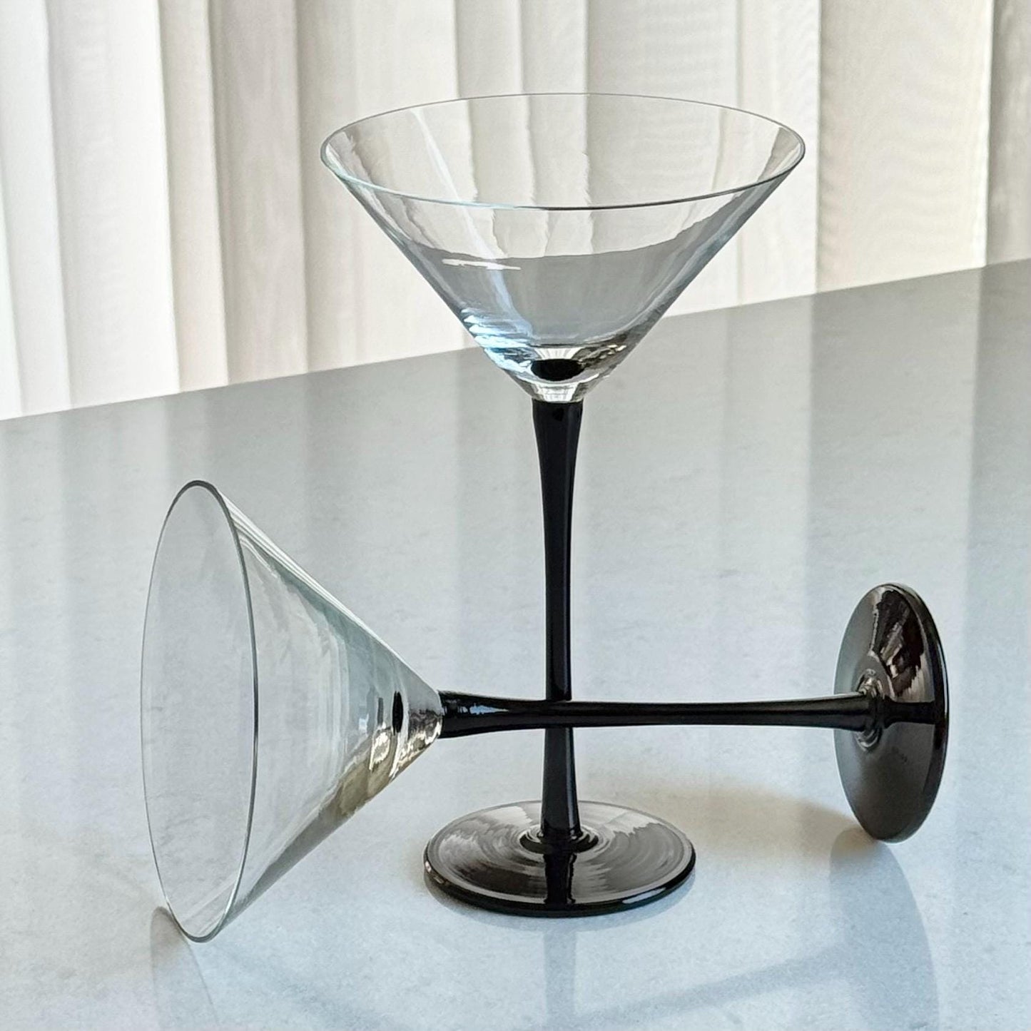 Vintage Artland Black Stem Glasses - Set of 4