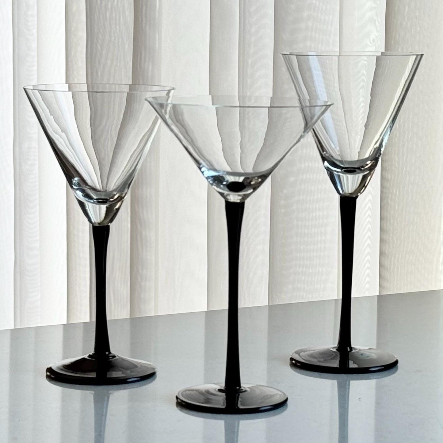 Vintage Artland Black Stem Glasses (#AL1) - Set of 8