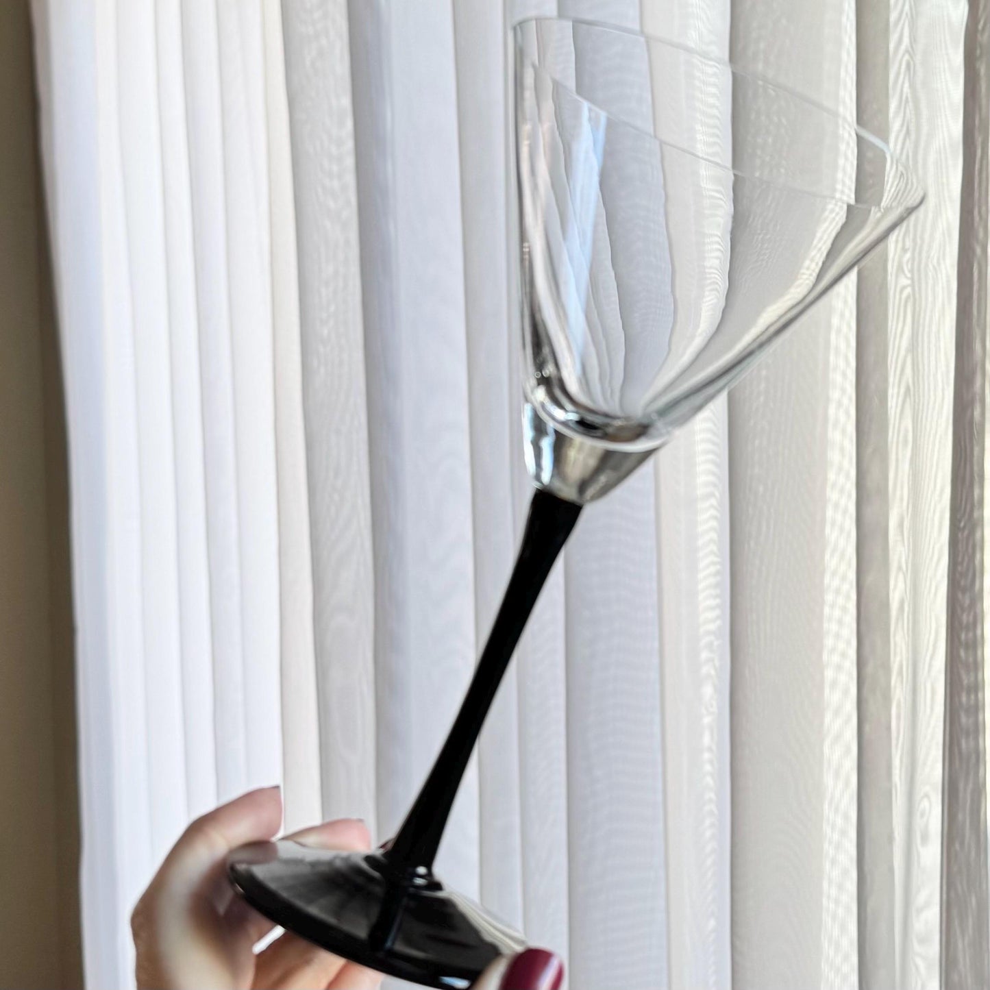 Vintage Artland Black Stem Glasses (#AL2) - Set of 6