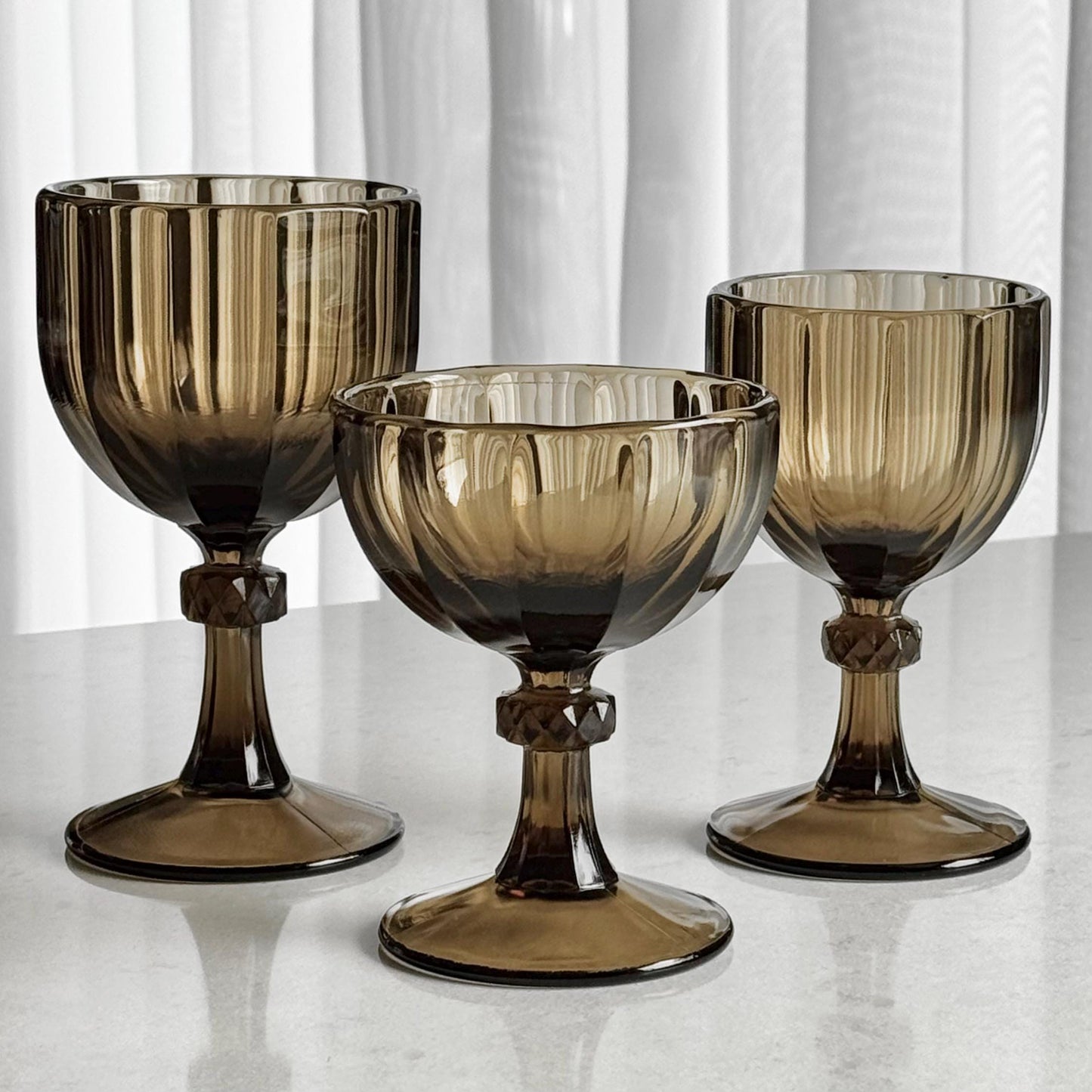 Vintage Imperial Glass Essex Brown Small Goblets  (circa 1982 - 1984) - Set of 12
