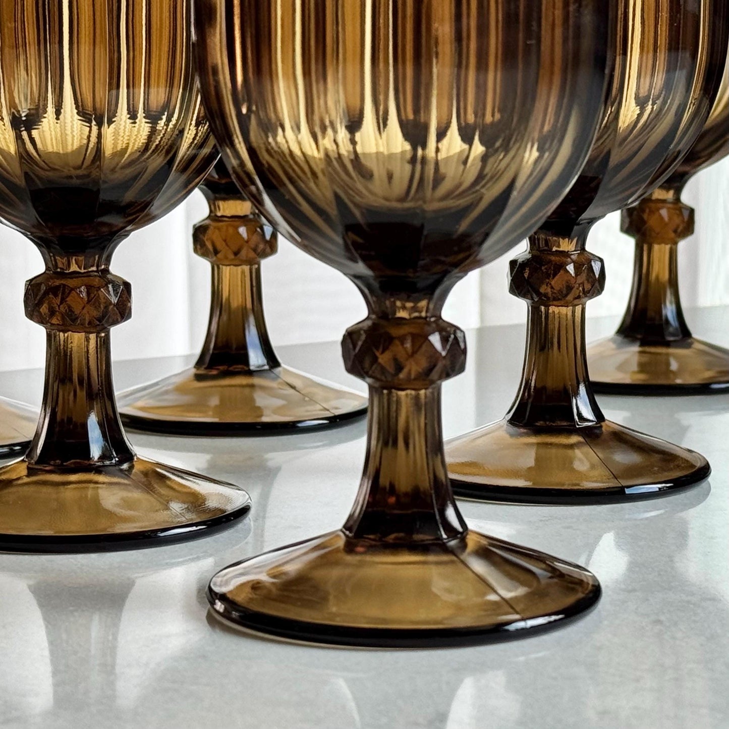 Vintage Imperial Glass Essex Brown Small Goblets  (circa 1982 - 1984) - Set of 12