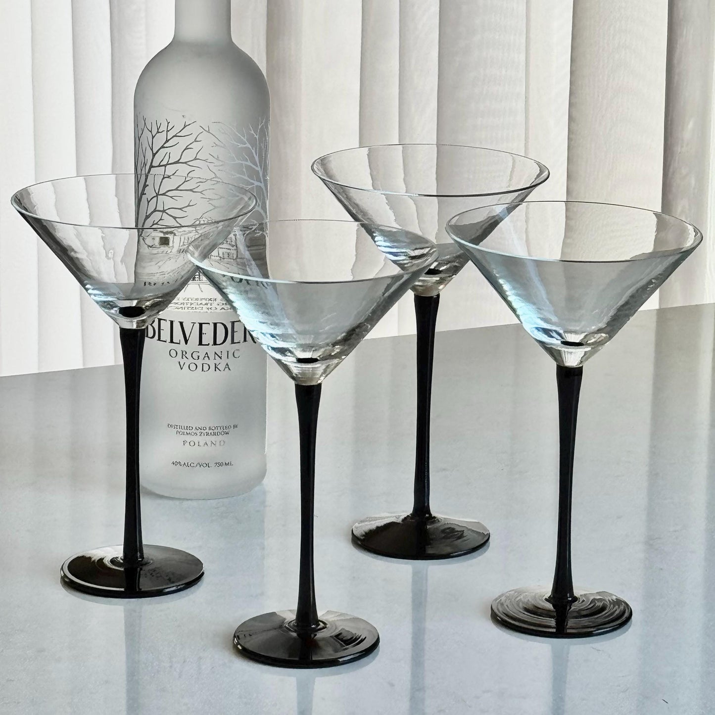 Vintage Artland Black Stem Glasses - Set of 4