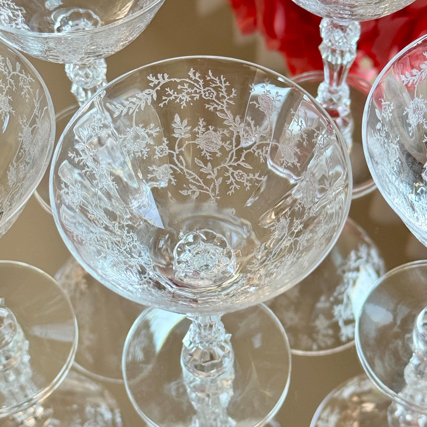Vintage Fostoria Chintz Glasses (circa 1940 - 1973) - Set of 5