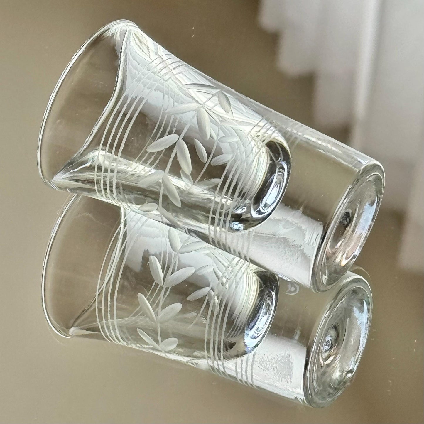 Vintage Anchor Hocking Laurel Cut Glasses - Set of 5