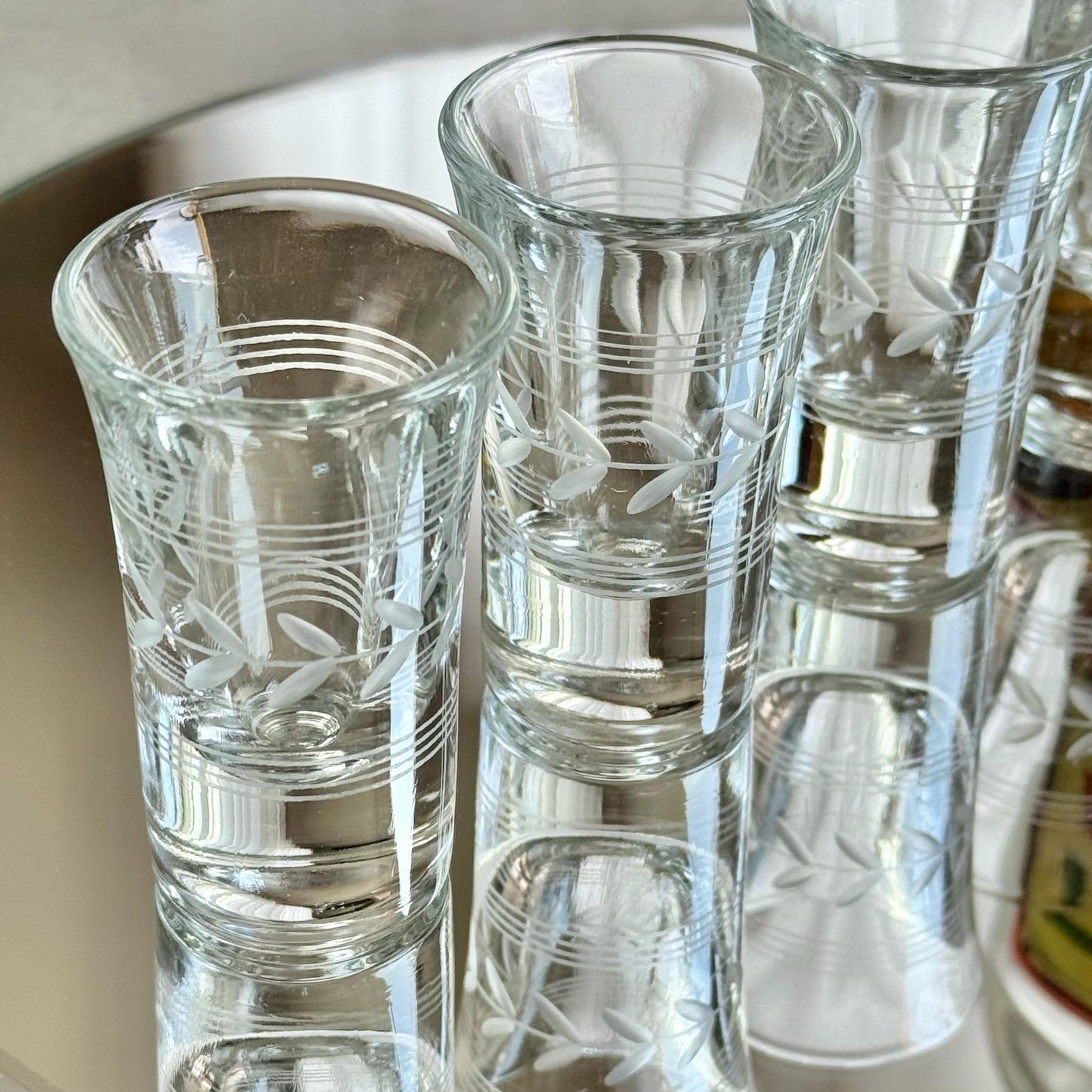 Vintage Anchor Hocking Laurel Cut Glasses - Set of 5