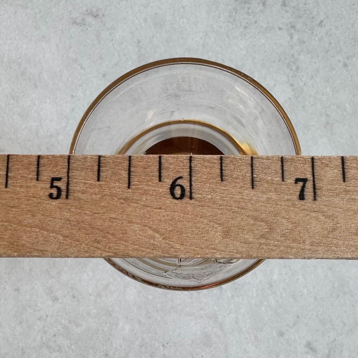 Vintage Bayel Napoleon Gold Trim Glasses with N Etch on Bowl - Set of 2 (#N2)