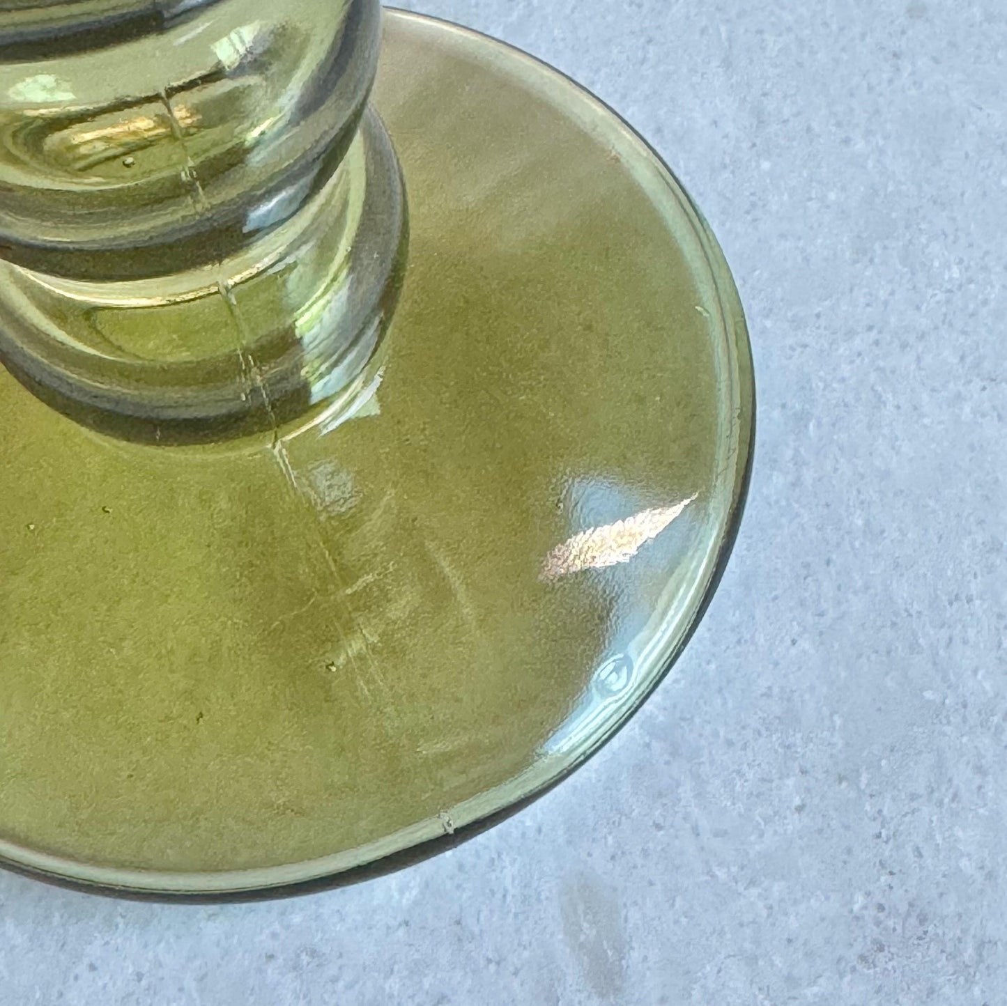 Vintage Austrian Roemer Green Glasses with a Grape and Vine Design in Gold - Set of 6