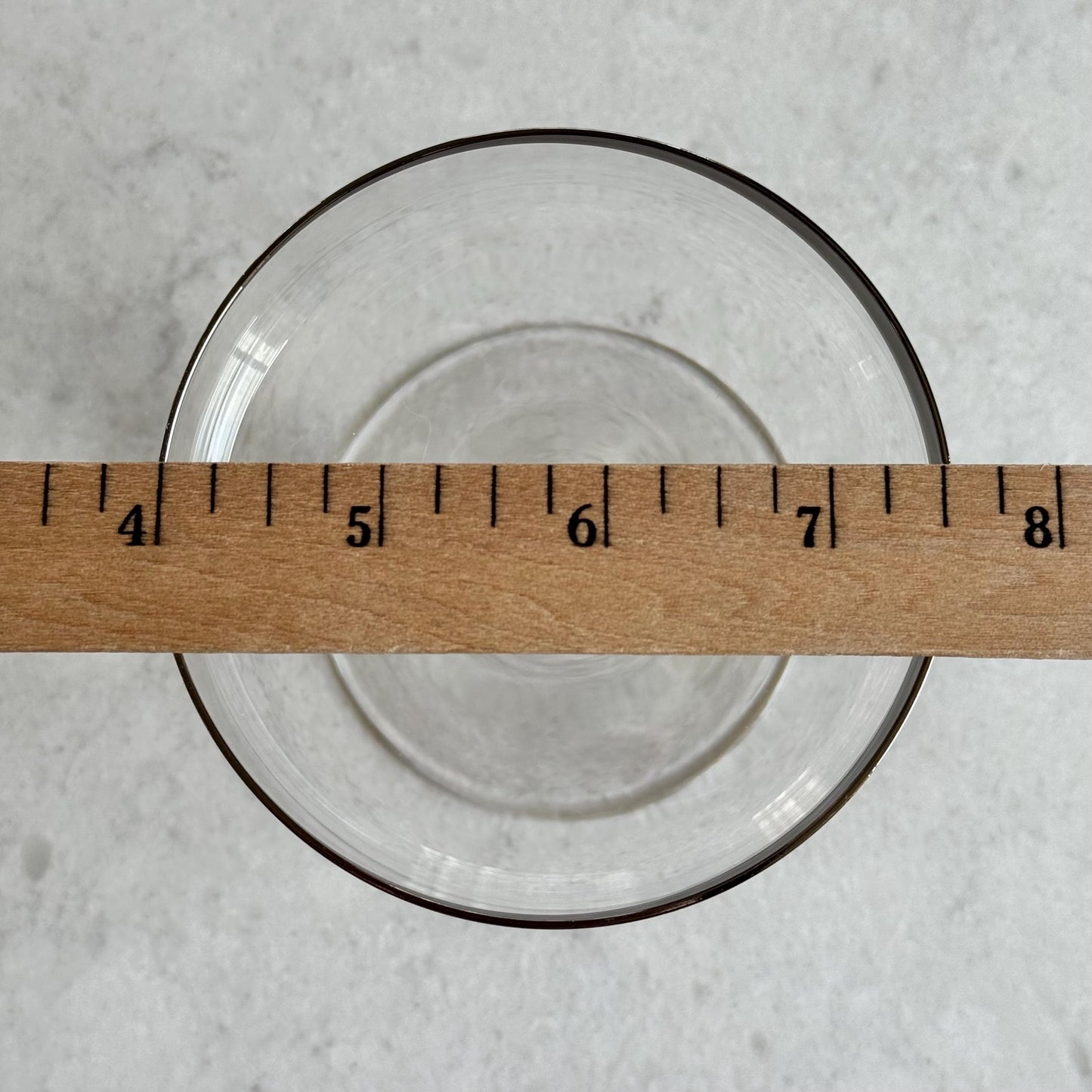 Vintage Crown Jewel Silver Moon Platinum Rimmed Glasses - Set of 4