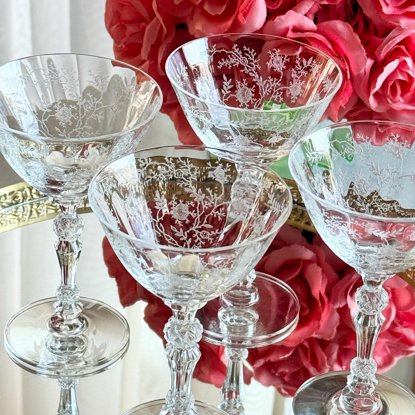 Vintage Fostoria Chintz Glasses (circa 1940 - 1973) - Set of 5