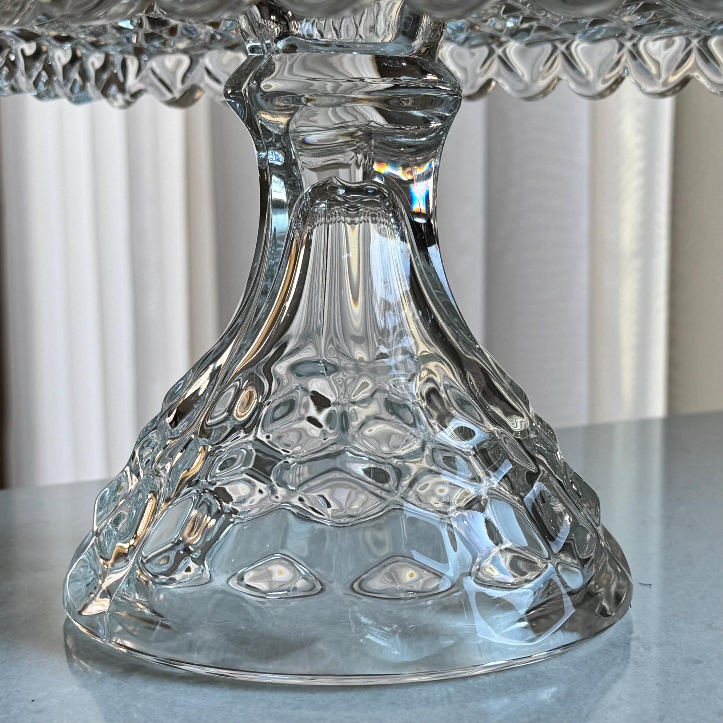 Vintage Fostoria American Square Cake Stand with Rum Well (circa 1915 - 1982)