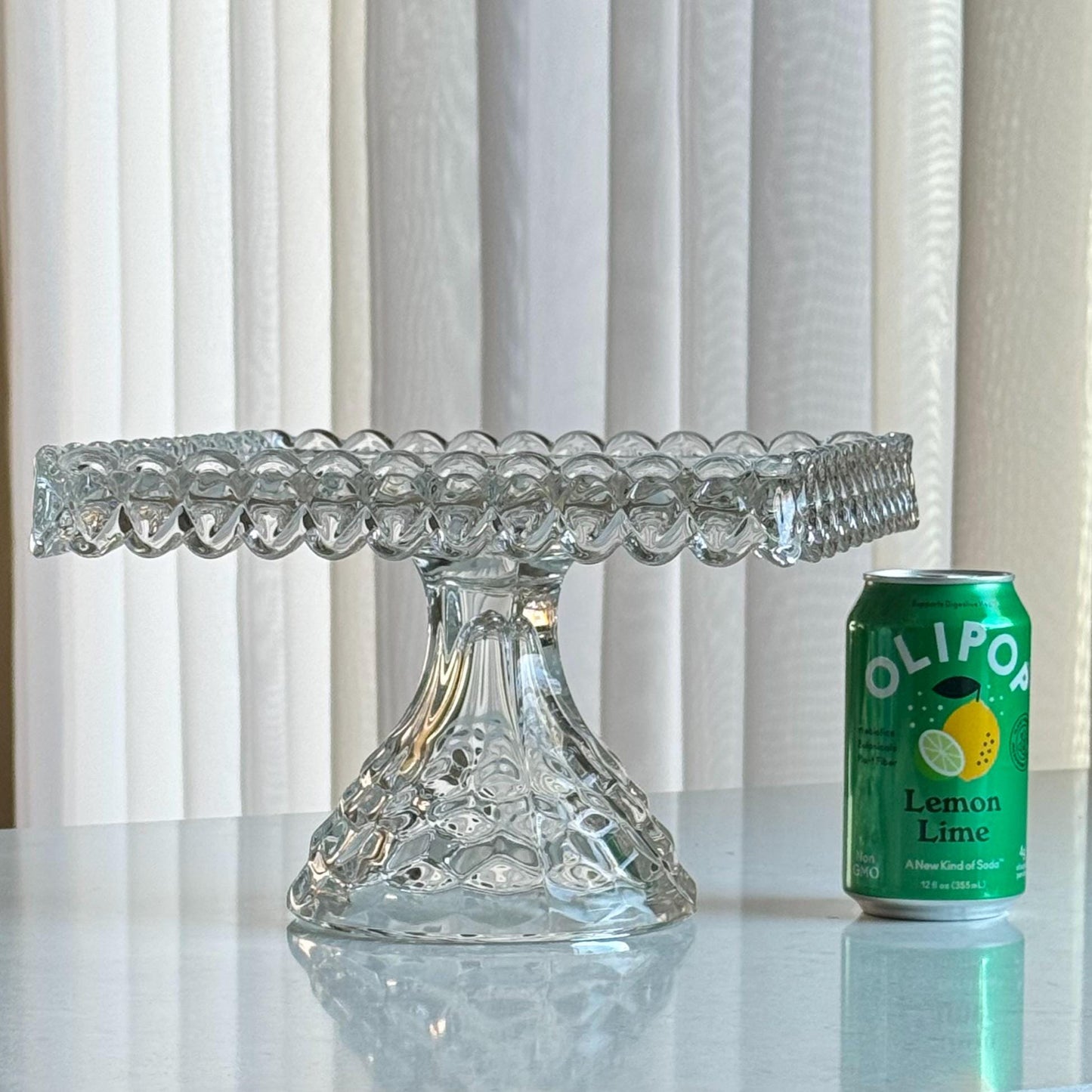 Vintage Fostoria American Square Cake Stand with Rum Well (circa 1915 - 1982)