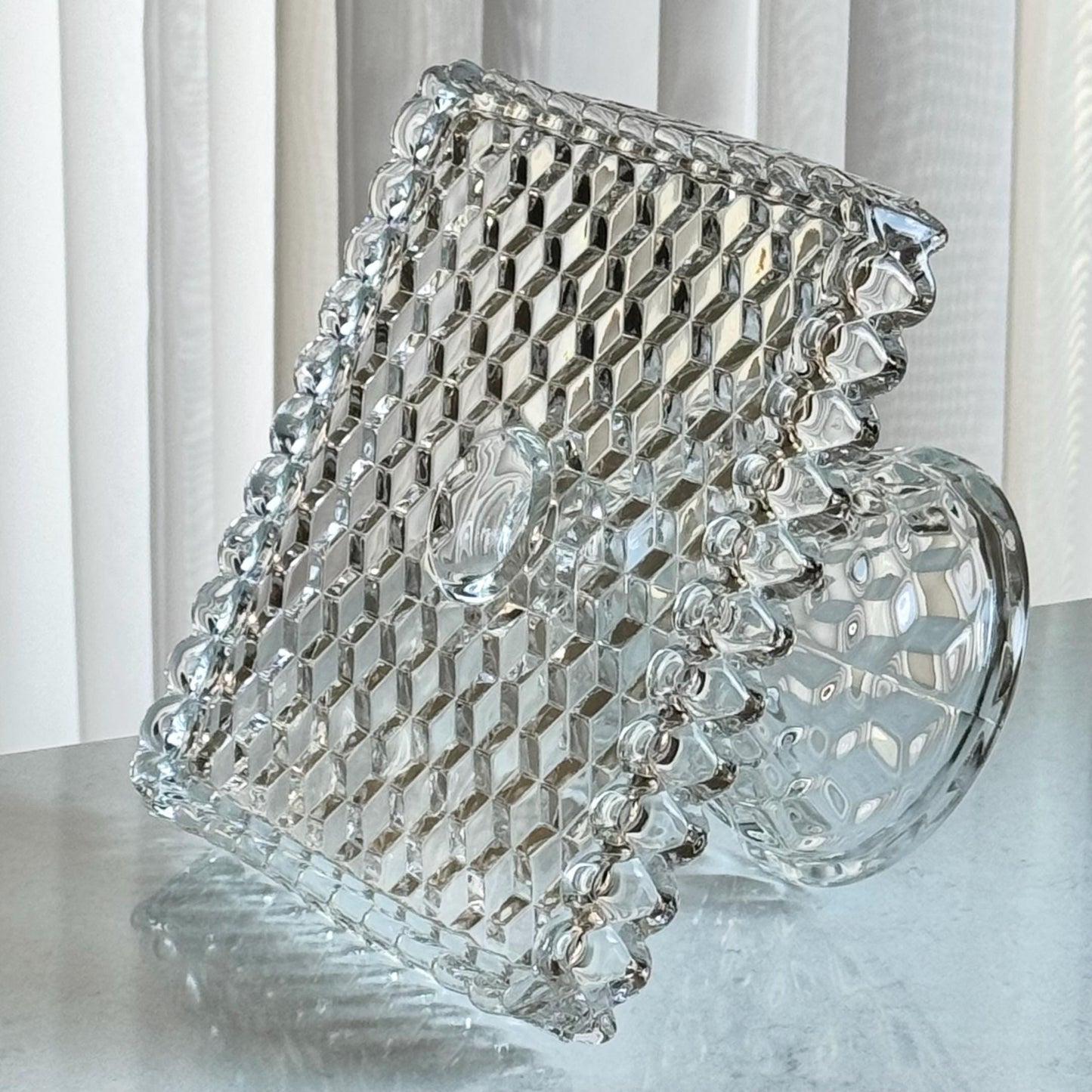 Vintage Fostoria American Square Cake Stand with Rum Well (circa 1915 - 1982)