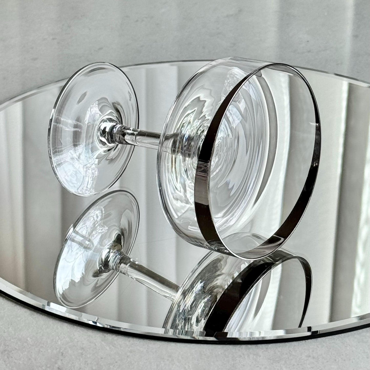 Vintage Crown Jewel Silver Moon Platinum Rimmed Glasses - Set of 4