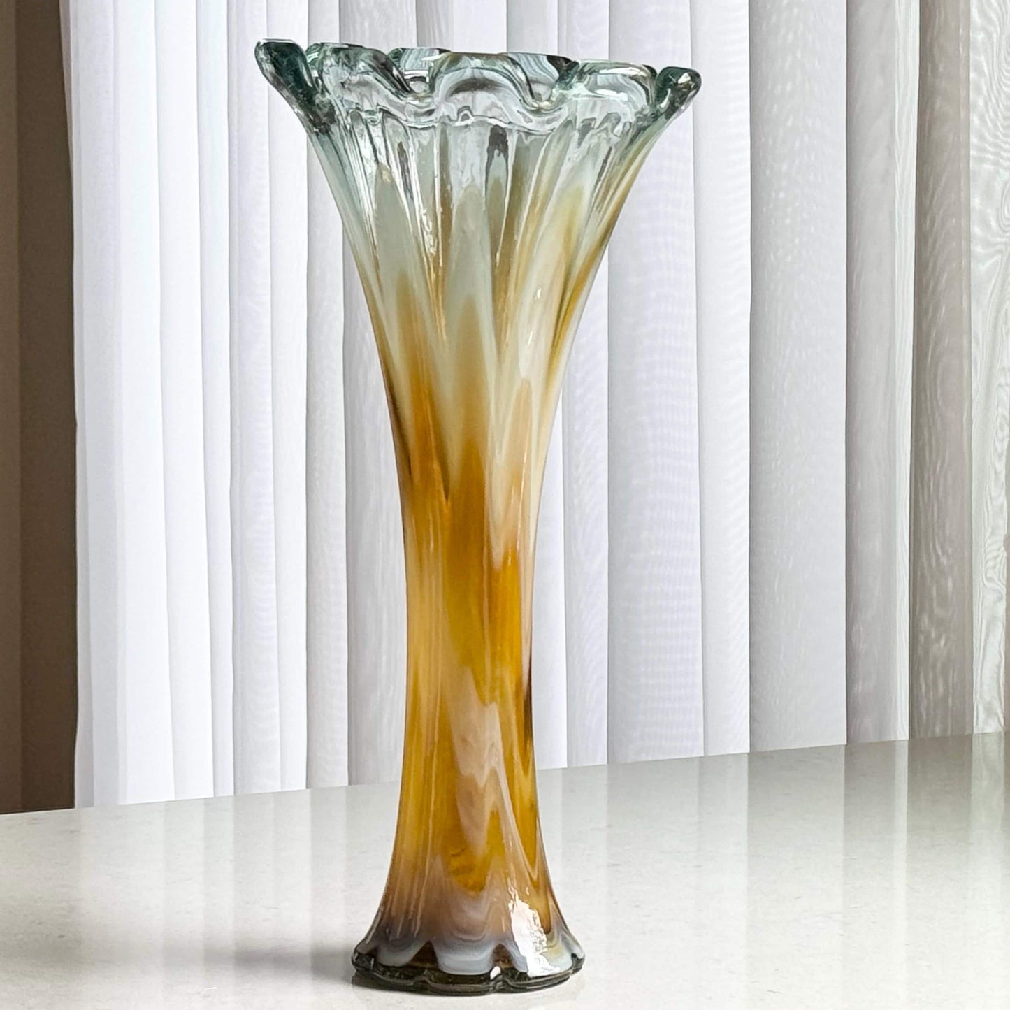 Vintage Art Glass Swung Vase