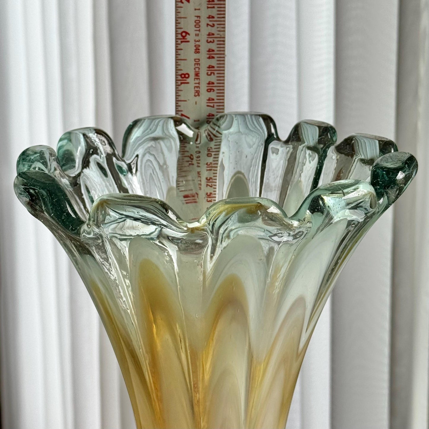 Vintage Art Glass Swung Vase