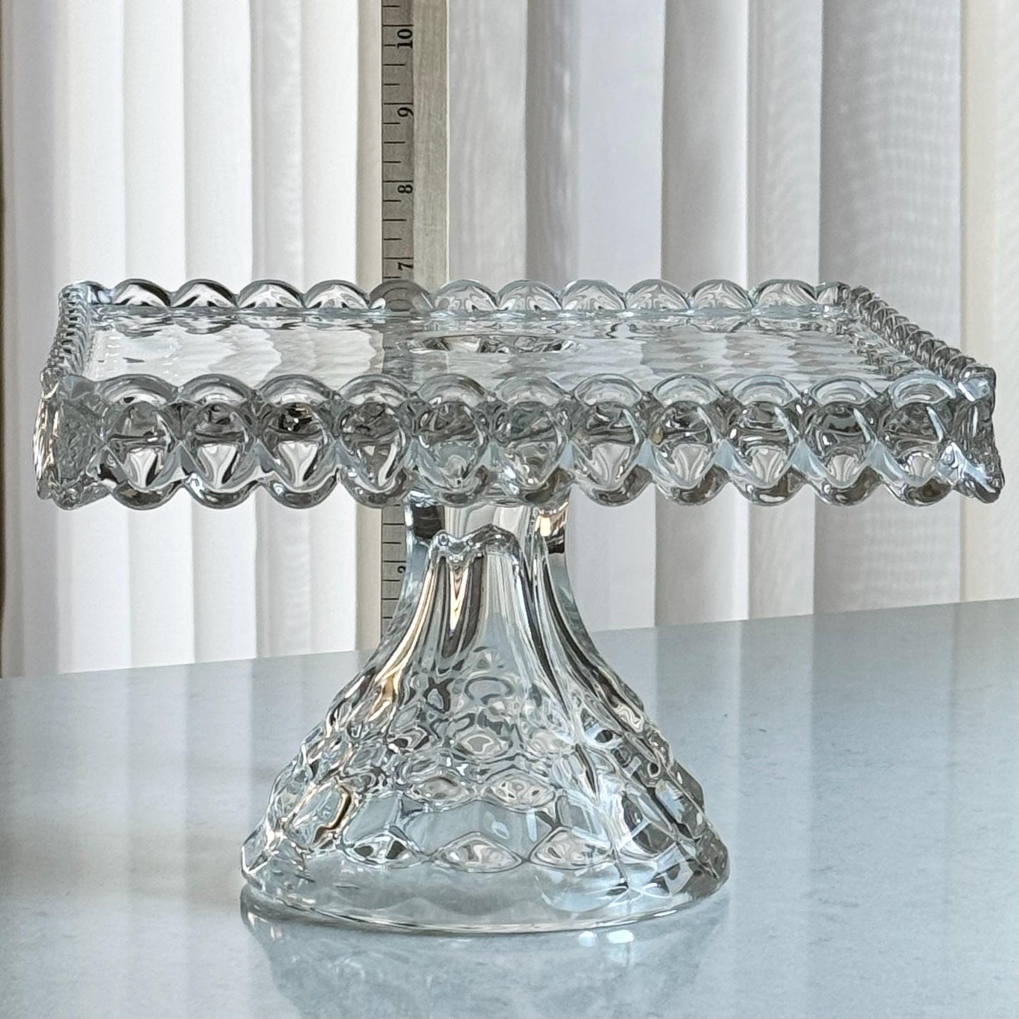 Vintage Fostoria American Square Cake Stand with Rum Well (circa 1915 - 1982)