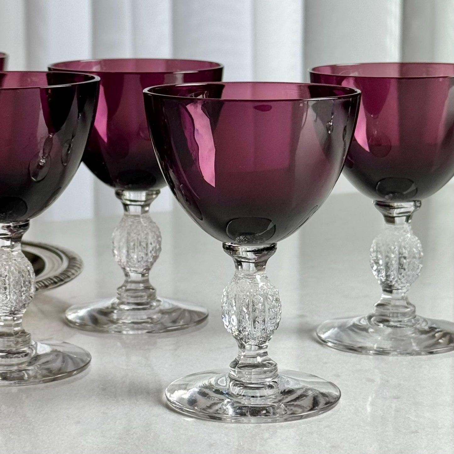 Vintage Cambridge Aurora Amethyst Purple Glasses