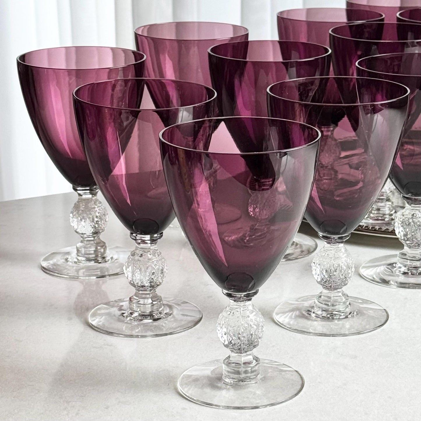 Vintage Cambridge Aurora Amethyst Purple Glasses - 14 Available