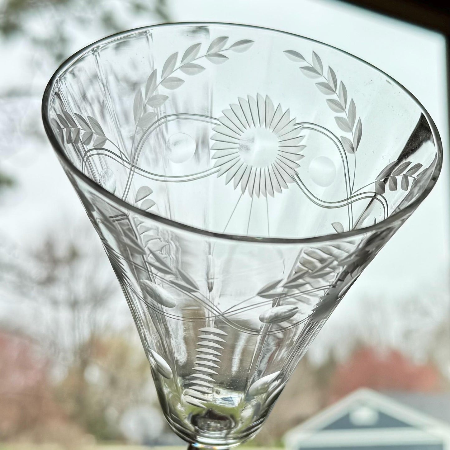 Vintage Etched Glasses - Set of 4 (#4009)