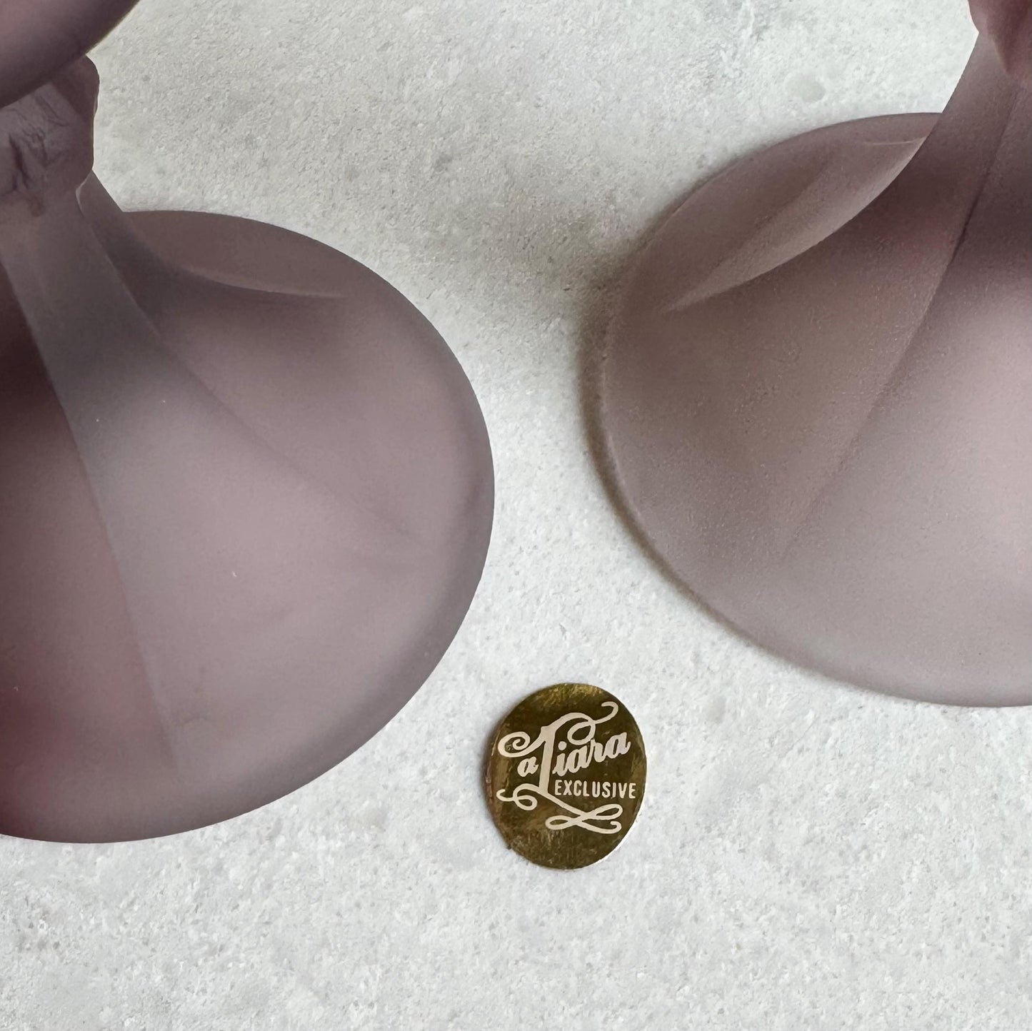 Vintage Indiana Glass Tiara Exclusive Amethyst Satin Frosted Lord Supper Goblets - Set of 2