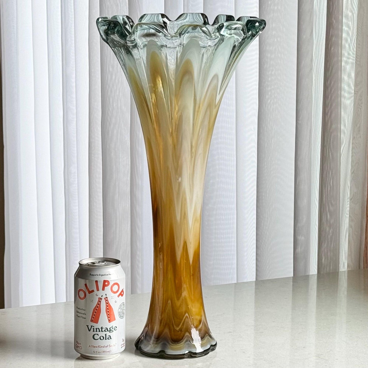 Vintage Art Glass Swung Vase