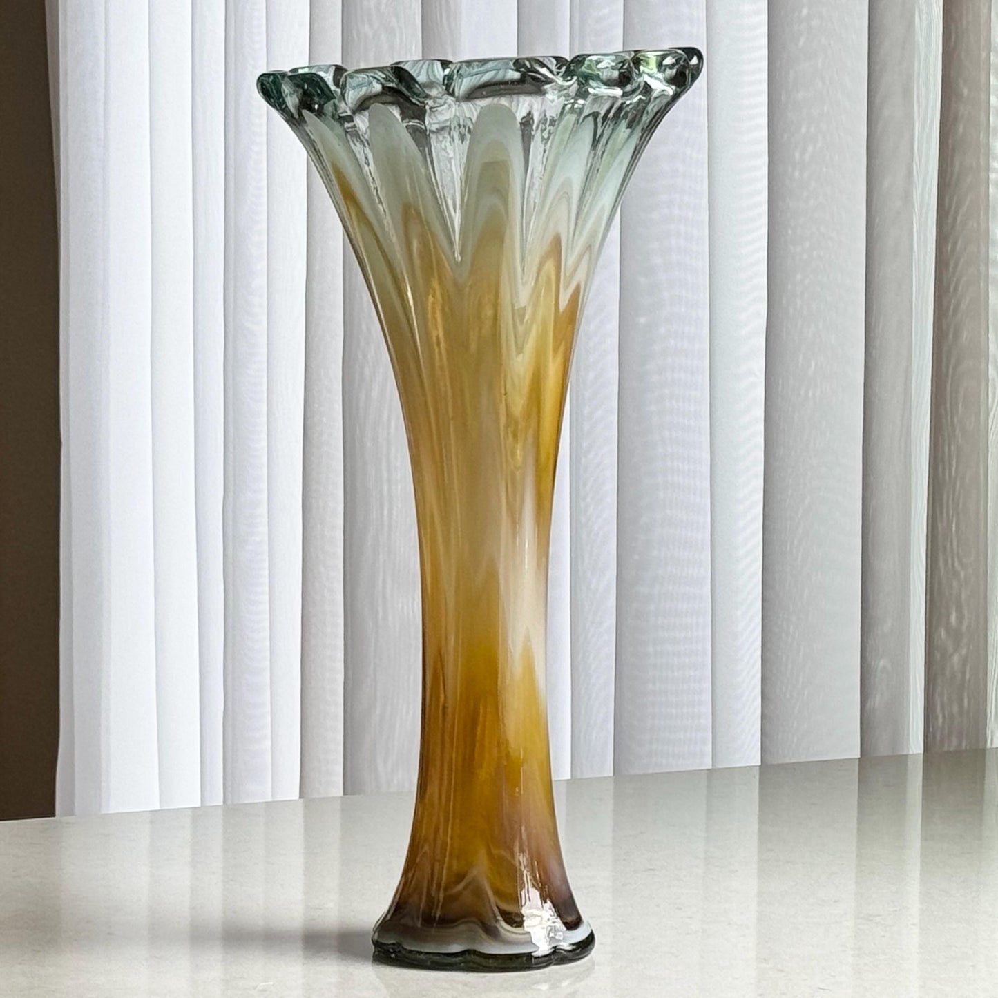 Vintage Art Glass Swung Vase