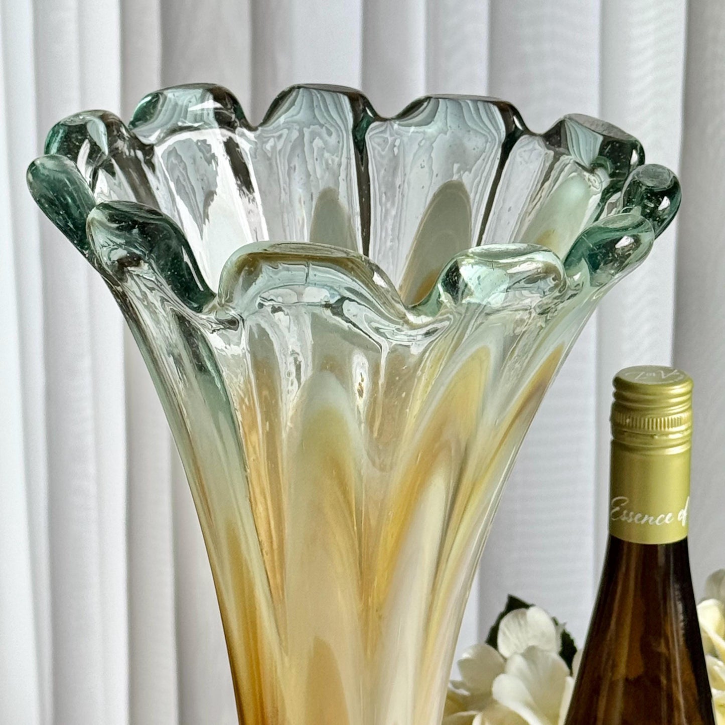 Vintage Art Glass Swung Vase