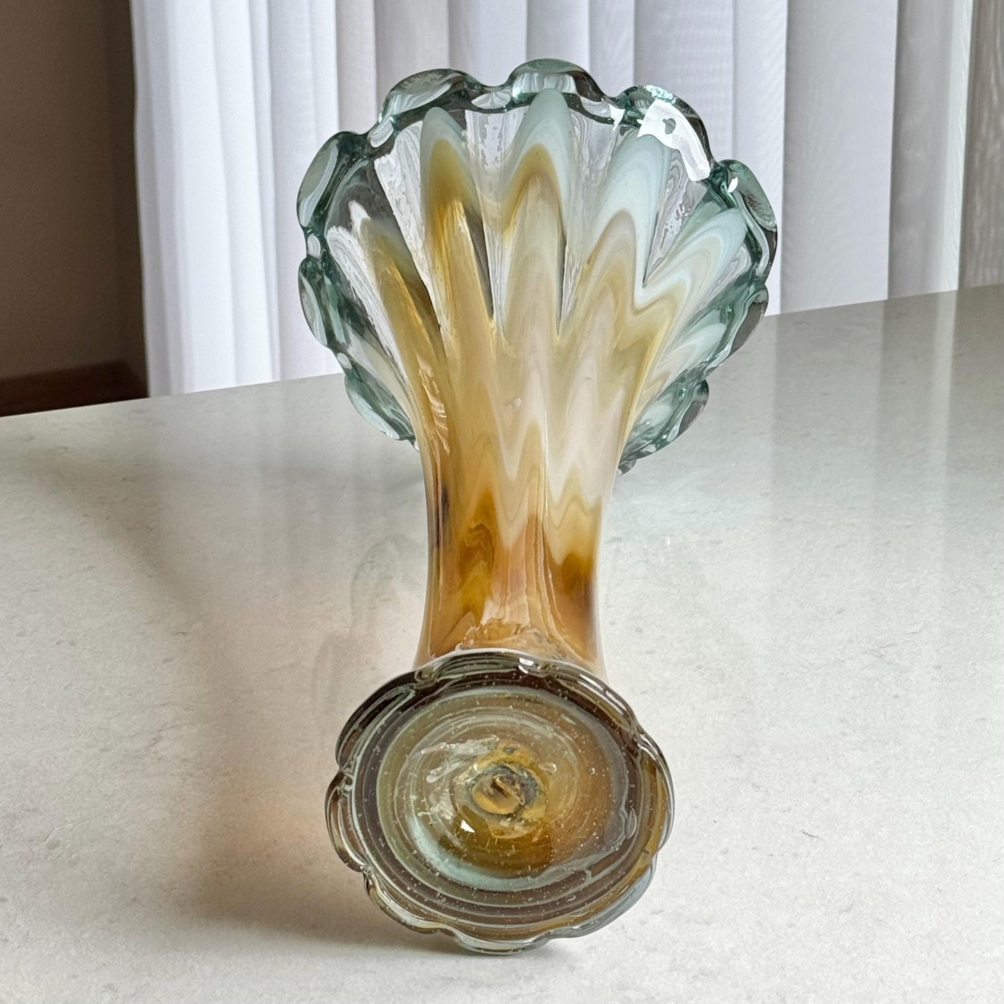 Vintage Art Glass Swung Vase