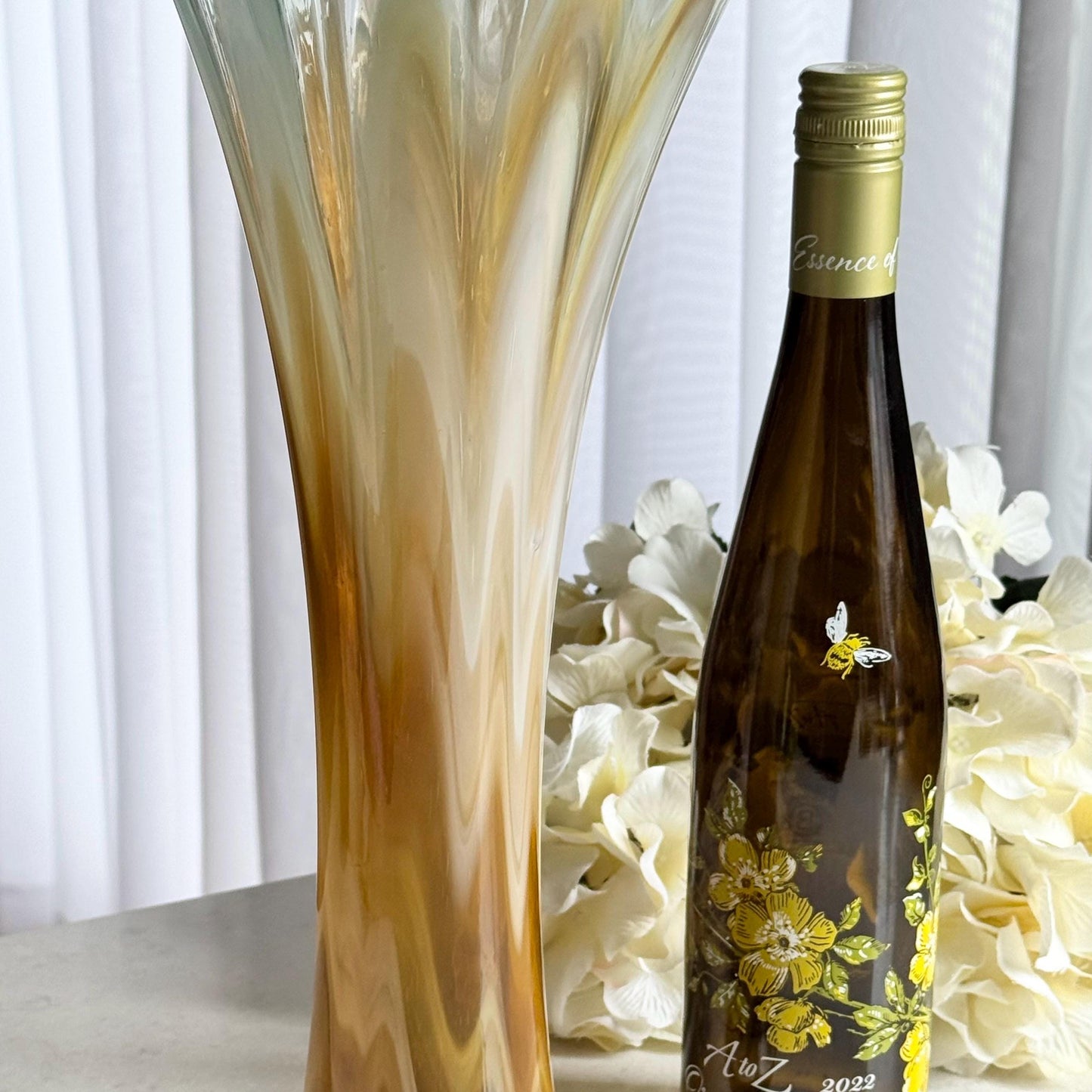 Vintage Art Glass Swung Vase